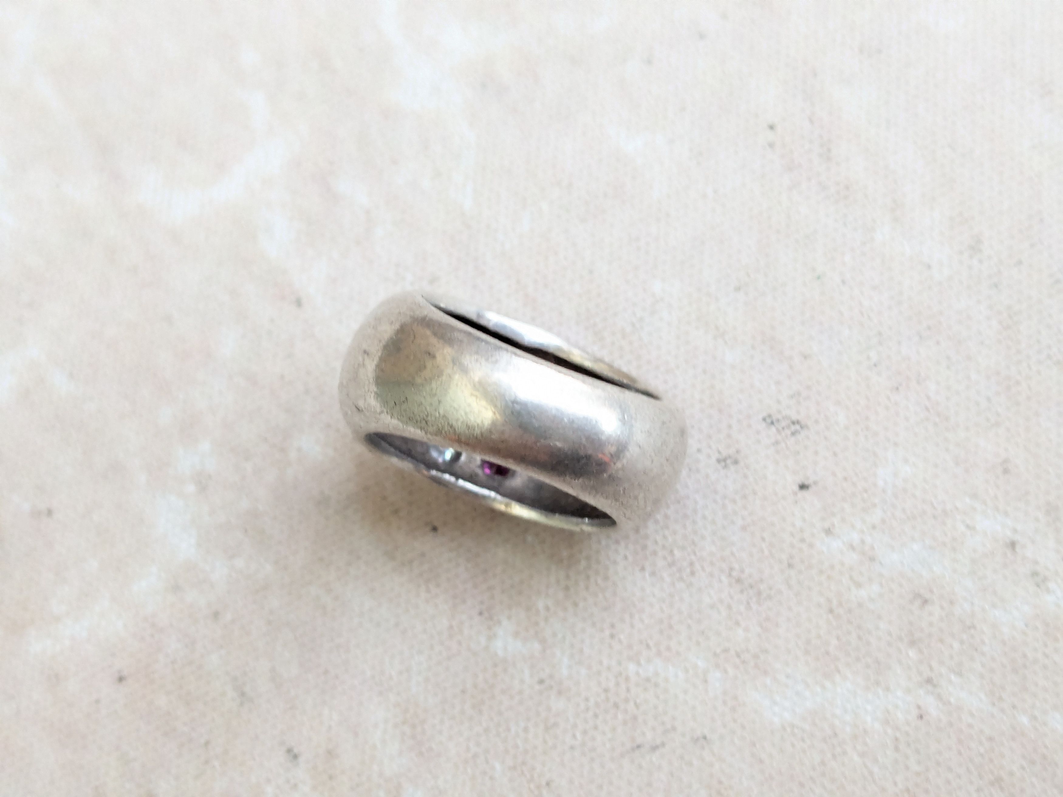 Sterling Silver Vintage Sterling Silver Ring Dome 5.25 Rainbow Y2K Size ONE SIZE - 6 Thumbnail