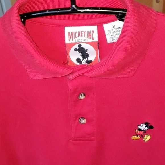Disney Disney Vintage Mickey Inc Embroidered Mickey Mouse Sz. M Red Size US M / EU 48-50 / 2 - 2 Thumbnail