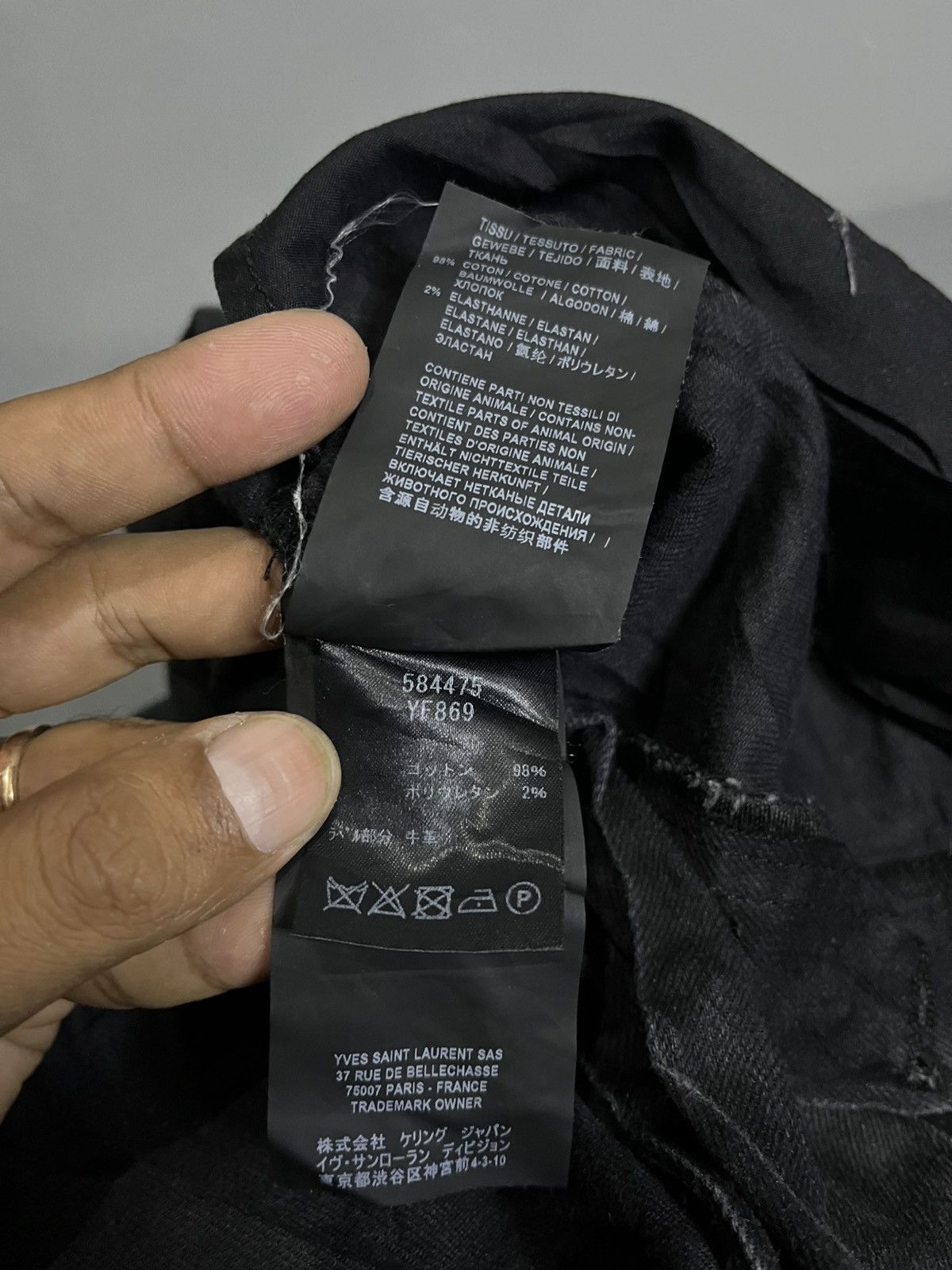 Saint Laurent Paris Black Raw Skinny Jeans Size 24" / US 00 / IT 34 - 10 Thumbnail