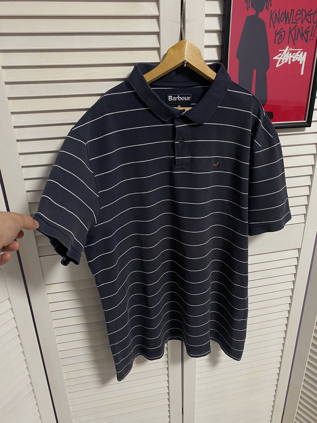 Barbour Vintage 00s Polo Shirt Barbour Striped Retro Casual Size US XL / EU 56 / 4 - 3 Thumbnail