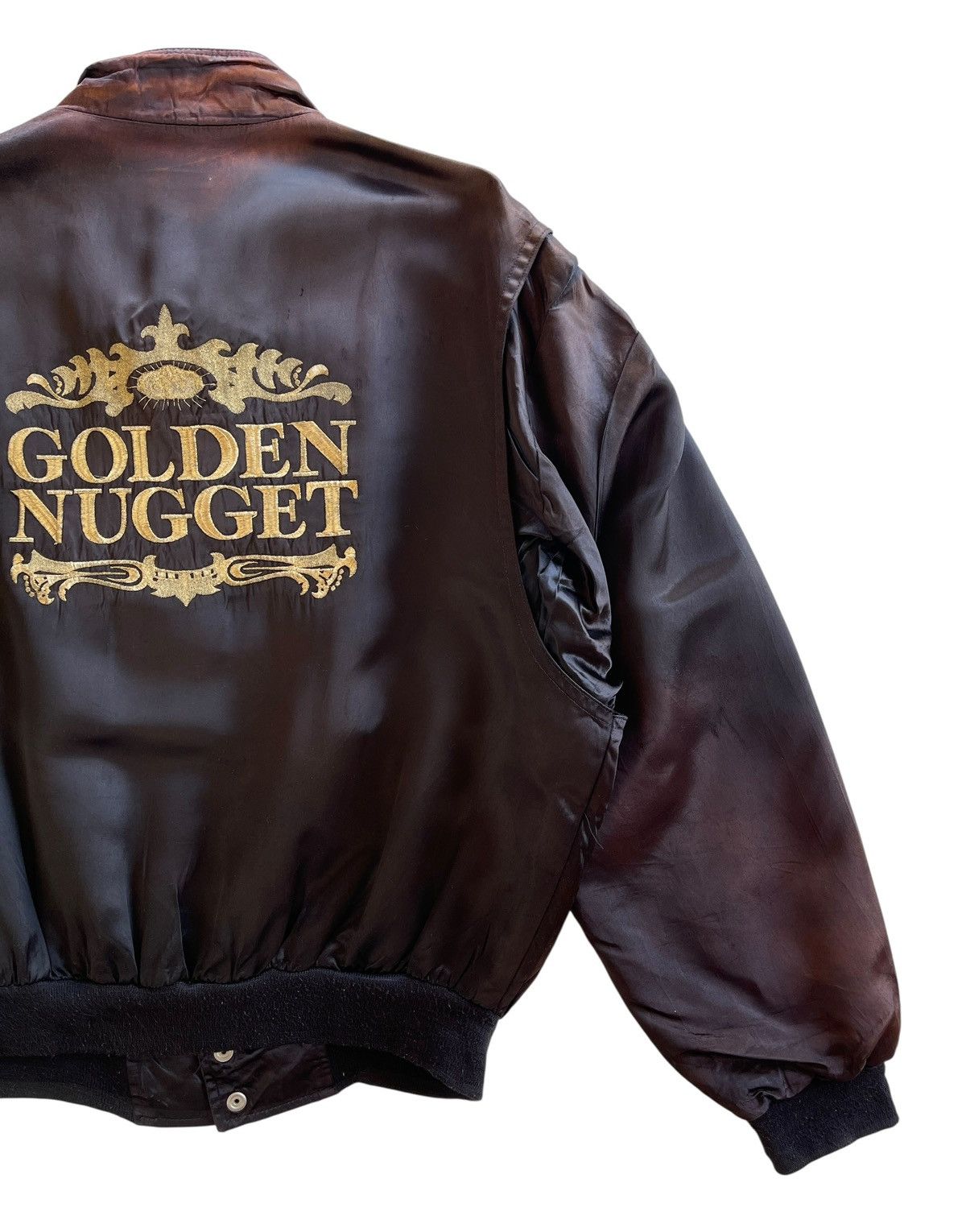 Vintage 80s Golden Nugget Satin Bomber Jacket Size US L / EU 52-54 / 3 - 8 Thumbnail