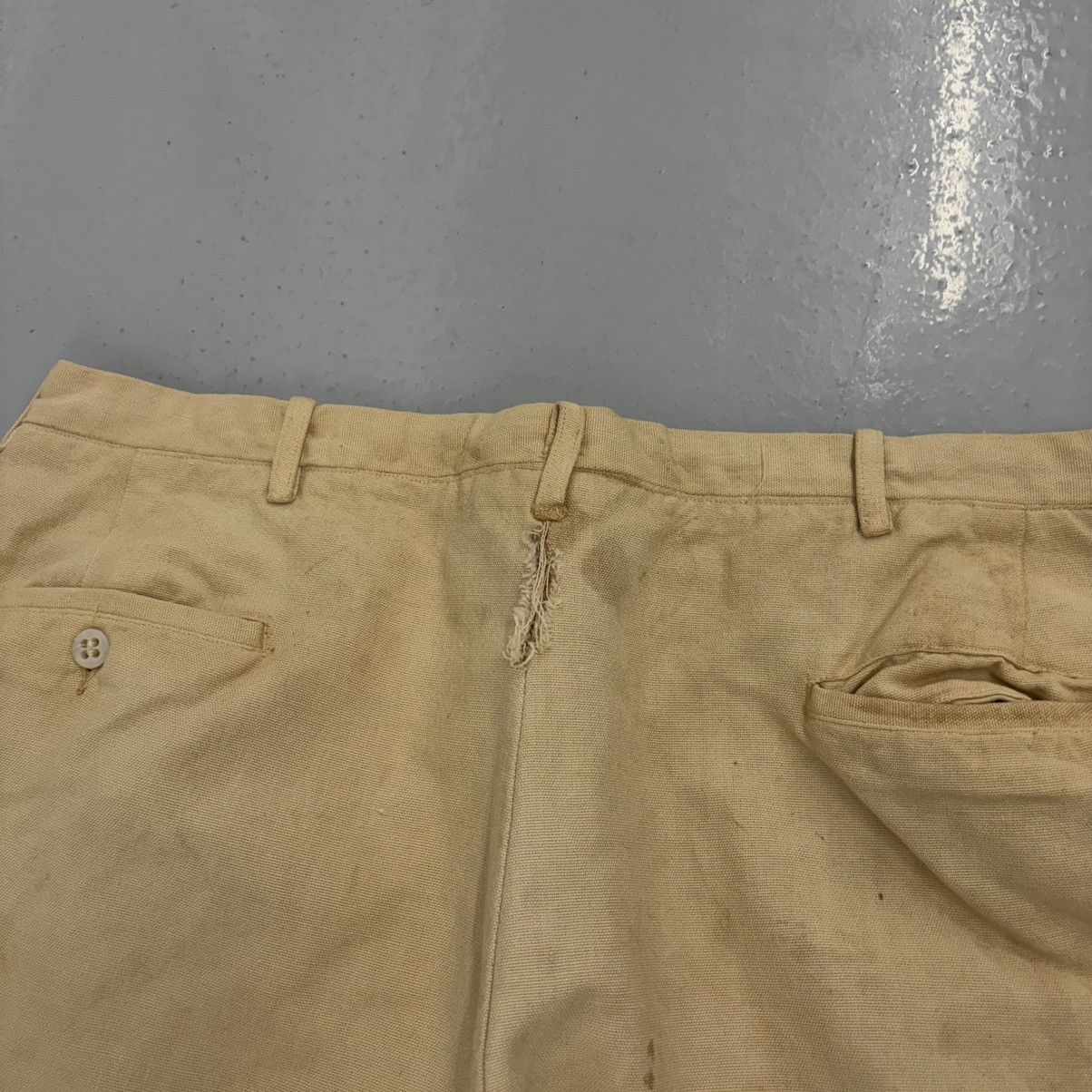 Other Vintage 40s Palm Beach Cream Linen Distressed Suit Size 40R - 9 Thumbnail