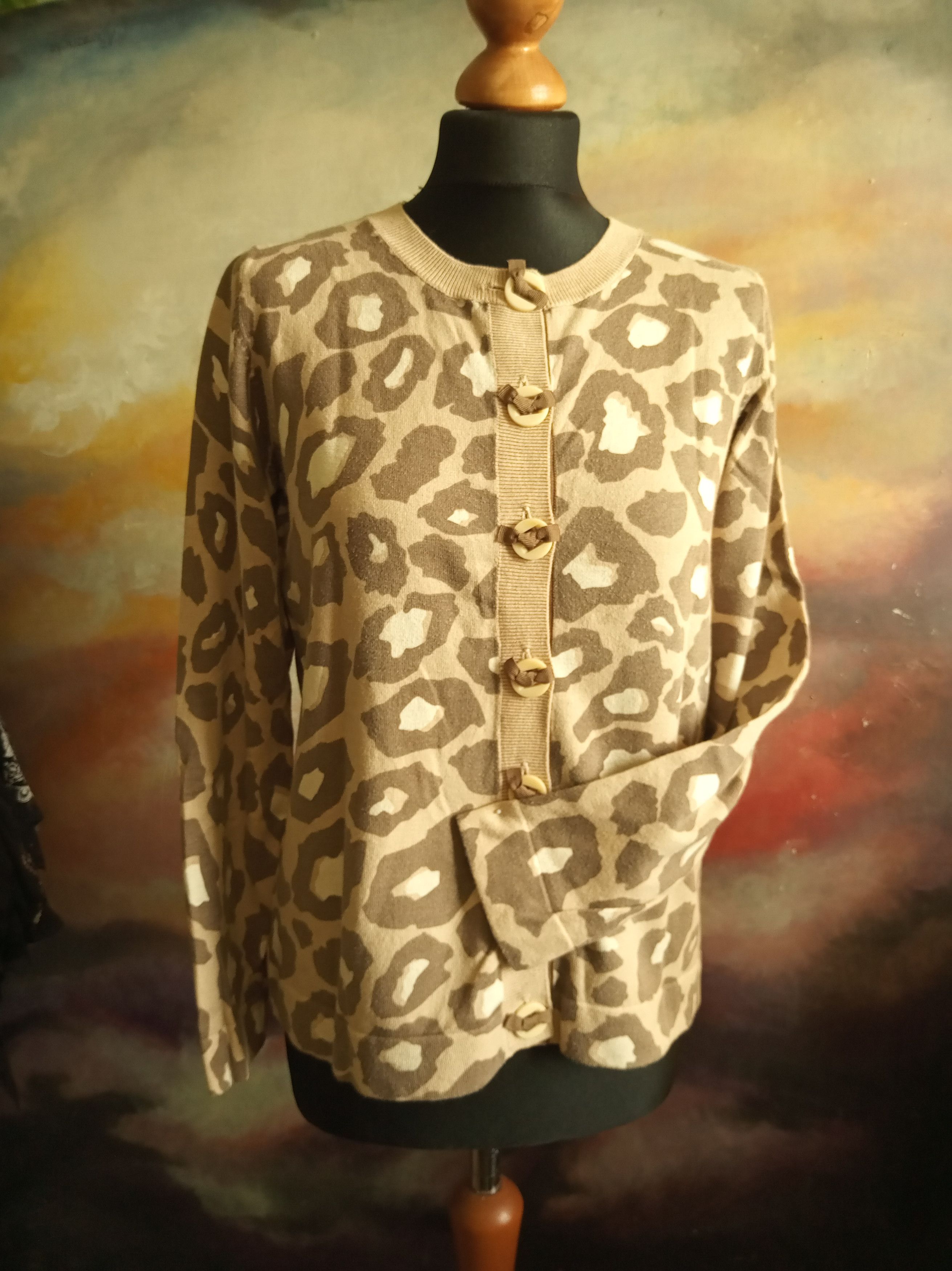 Boden × Vintage Boden animal print cardigan Size L / US 10 / IT 46 - 1 Thumbnail
