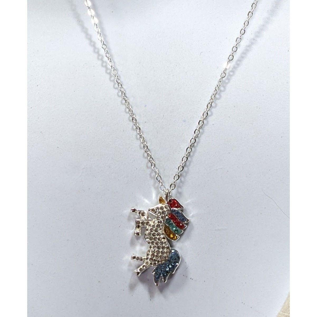 Other LA Gem And Jewelry Designs Rainbow Rhinestone Unicorn Neckla Size ONE SIZE - 5 Thumbnail
