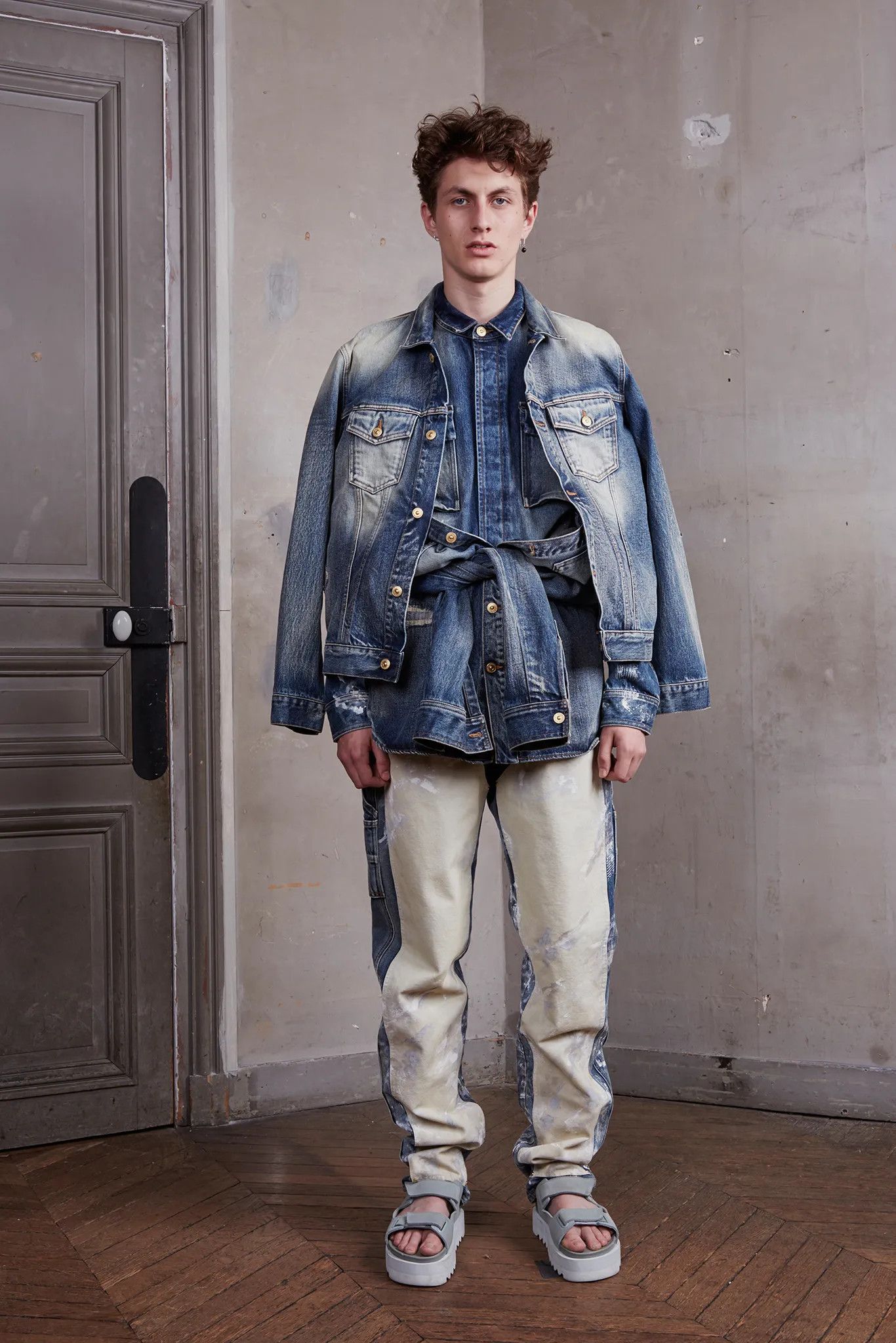 Off-White *NEW* VIRGIL ABLOH SS16 PAINTED CARPENTER DENIM JUMPSUIT Size US 32 / EU 48 - 3 Thumbnail