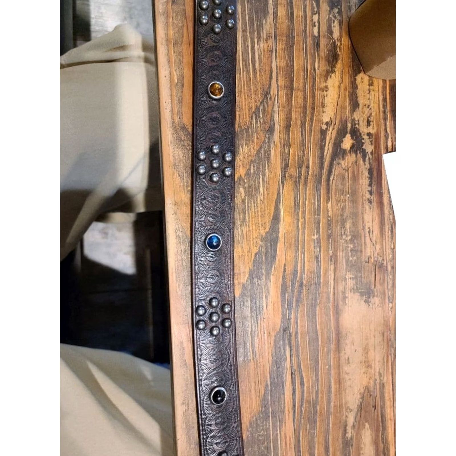 Ralph Lauren RRL Ralph Lauren Studded Belt Square metal buckle Brown Leather Size 32 Men Size 32 - 5 Thumbnail