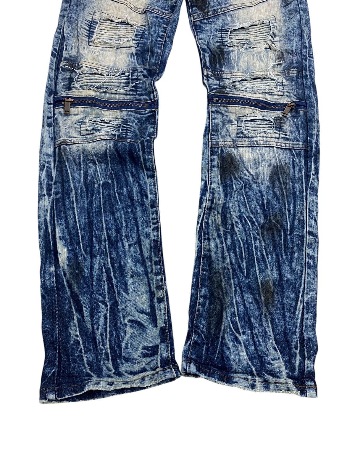 GOSTAR DE FUGA × Japanese Brand Ring of Fire Distressed Acid Washed Zipper Knee Honeycomb Size US 33 - 3 Thumbnail