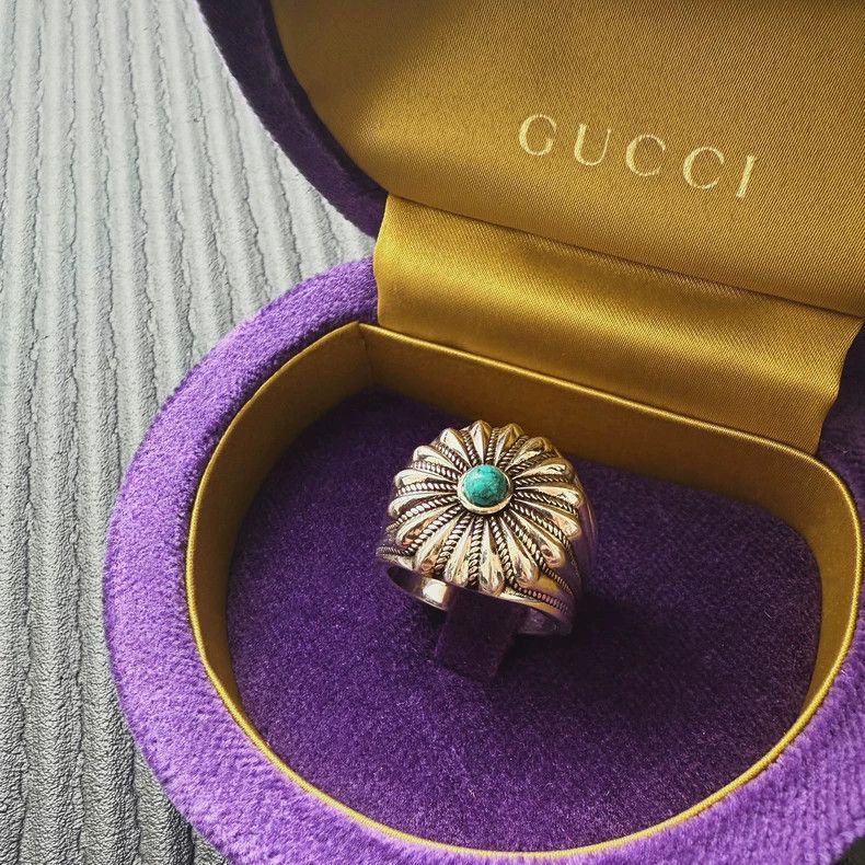 Gucci Gucci Size18 Natural turquoise ring Size ONE SIZE - 2 Thumbnail