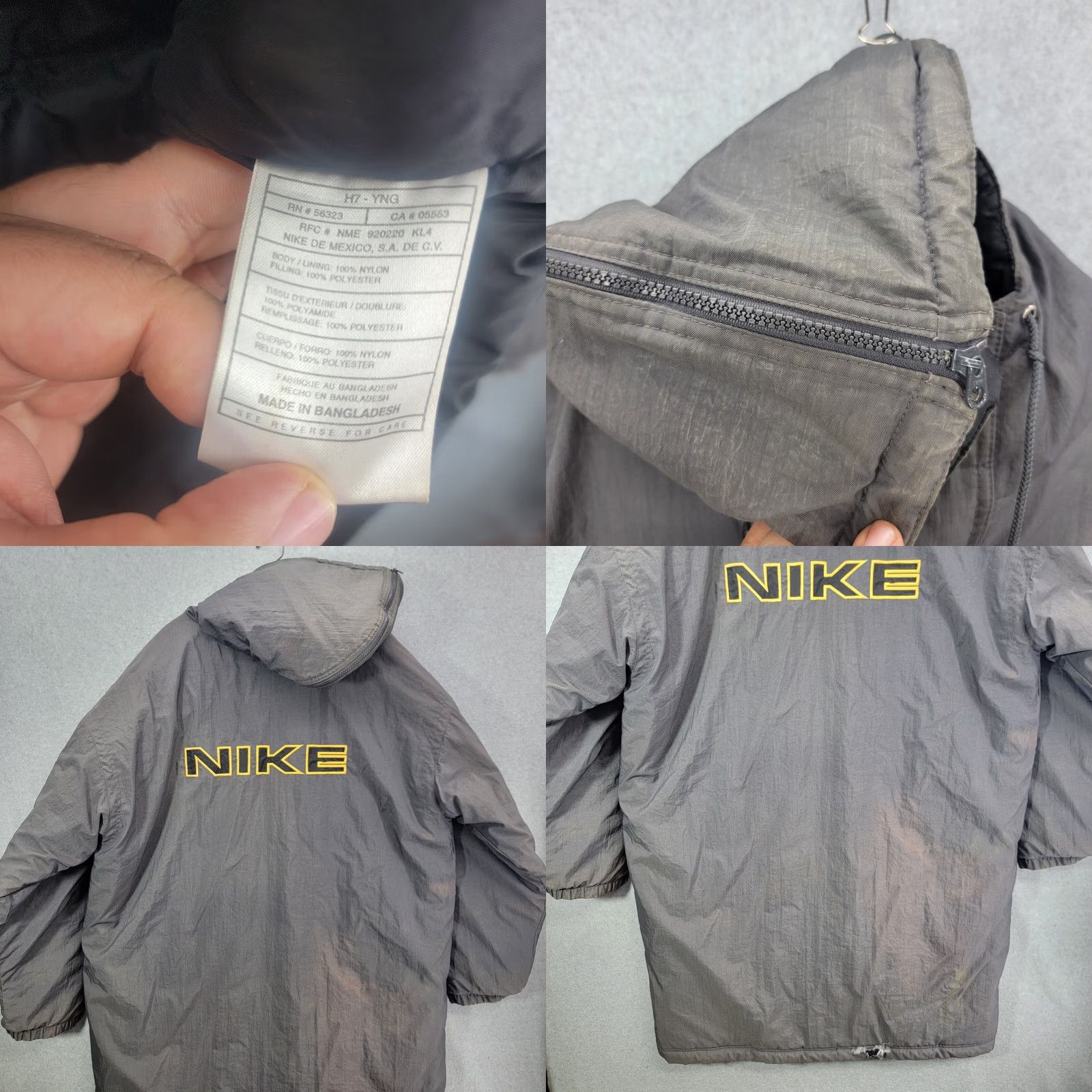 Nike VTG Nike jacket Long Parka Coat adult XL Gray Distressed Spellout y2k Size US XL / EU 56 / 4 - 8 Thumbnail