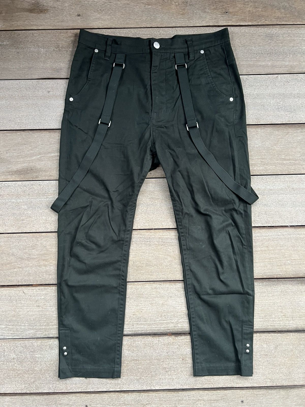 Helmut Lang Helmut Lang Cropped Suspender Trousers Size US 30 / EU 46 - 1 Thumbnail