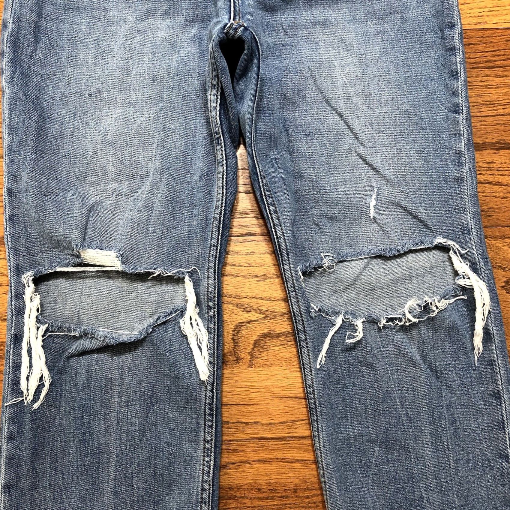 Abercrombie & Fitch Abercrombie & Fitch Jeans Ankle Regular 29/XS Blue 5-Pocket Distressed Stretch City 90s Womens Size 29" - 2 Thumbnail