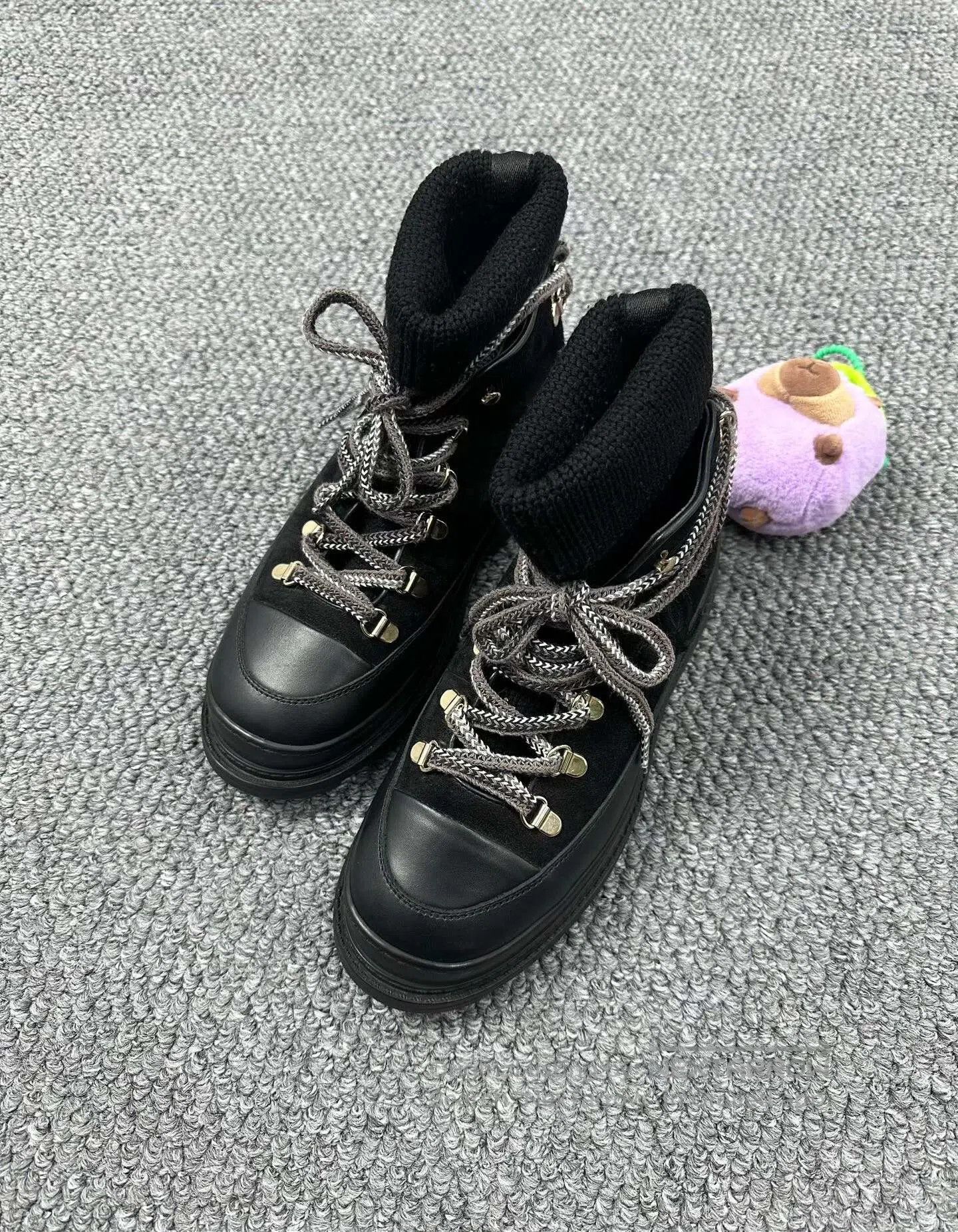 Chanel Chanel Black Suede Sock Martin Boots| Size US 4.5 / IT 34.5 - 1 Thumbnail