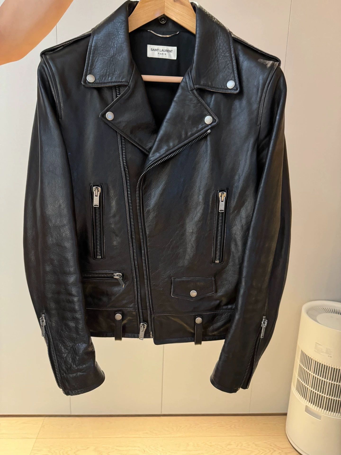 Saint Laurent Paris Saint Laurent Paris Back logo leather jacket Size US M / EU 48-50 / 2 - 1 Thumbnail