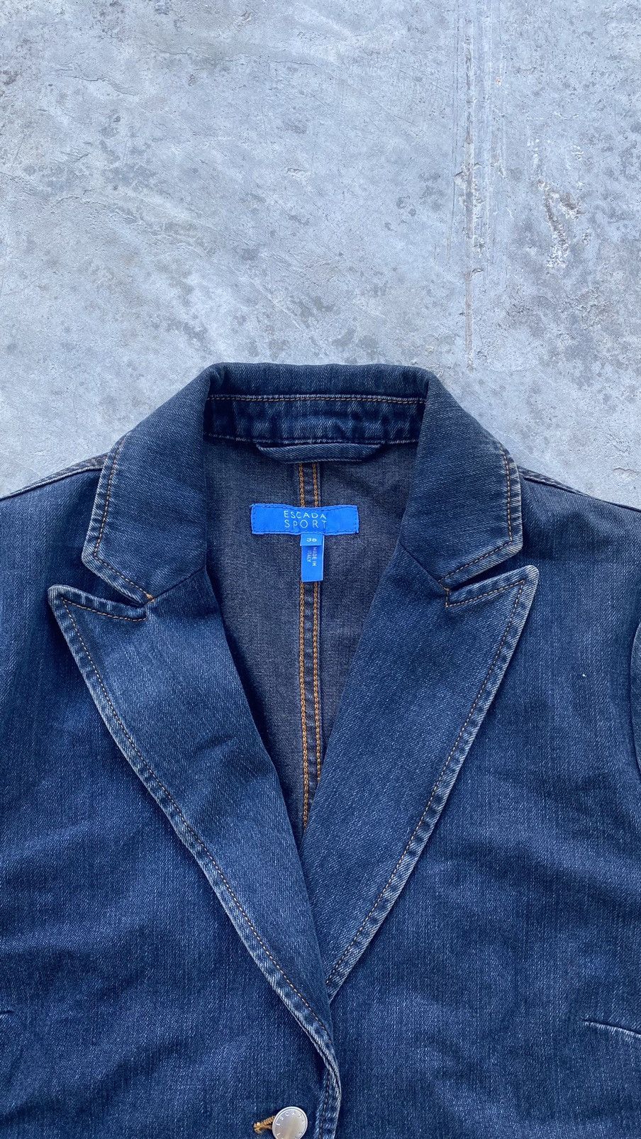Hysteric Glamour × Japanese Brand × Le Grande Bleu (L.G.B.) Vintage Escada Sport Italy Punk Denim Coat Grunge Blazer Size XS / US 0-2 / IT 36-38 - 3 Thumbnail