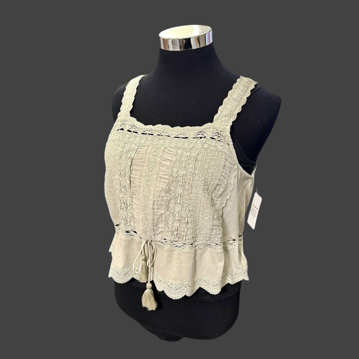 Lucky Brand Lucky Brand Lace Waistline Tie Seneca Rock Tank Sz XL Size XL / US 12-14 / IT 48-50 - 1 Thumbnail