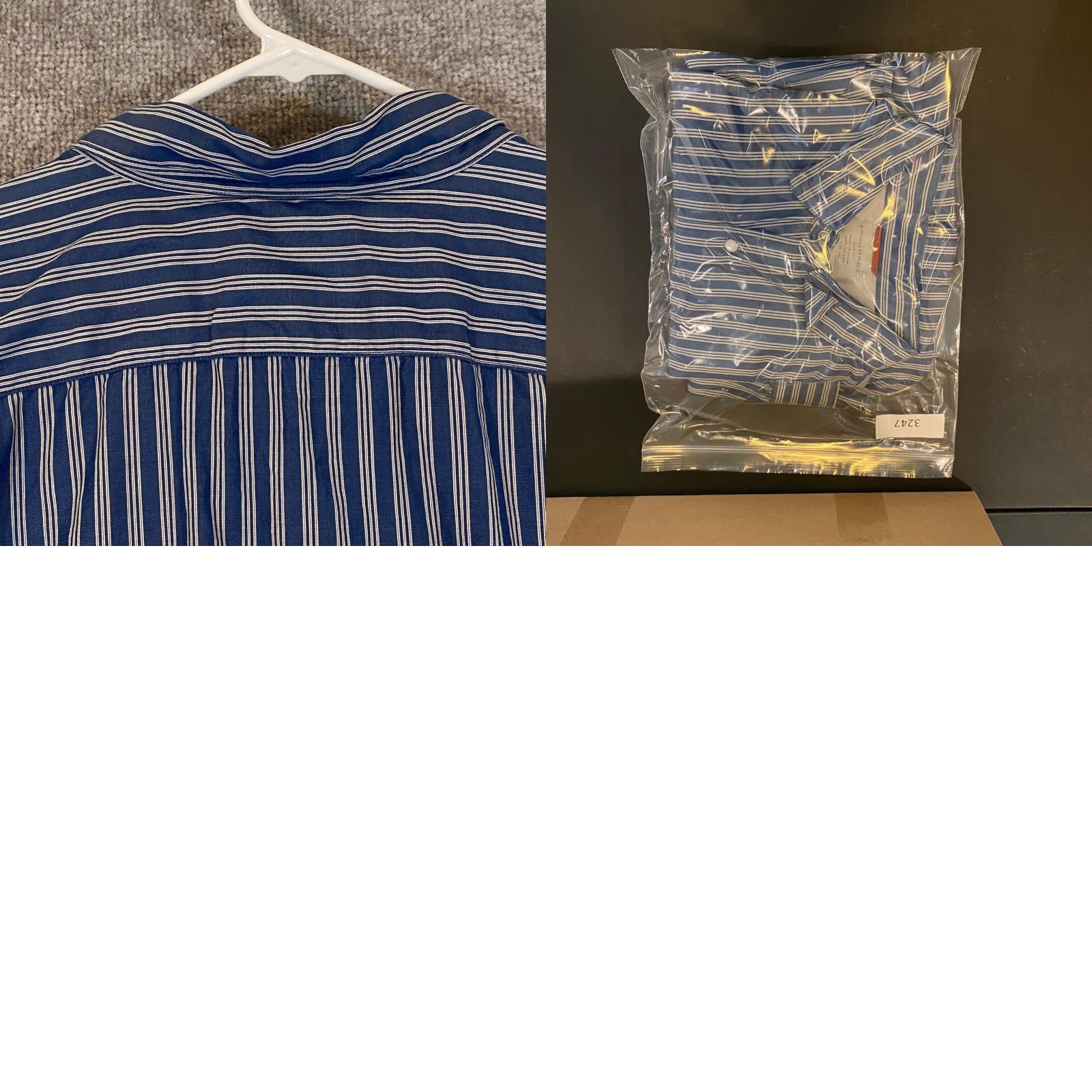 Banana Republic Banana Republic Shirt Mens 2XL Slim Blue Striped Pearl Snap Up Western Top L/S Size US XXL / EU 58 / 5 - 8 Thumbnail