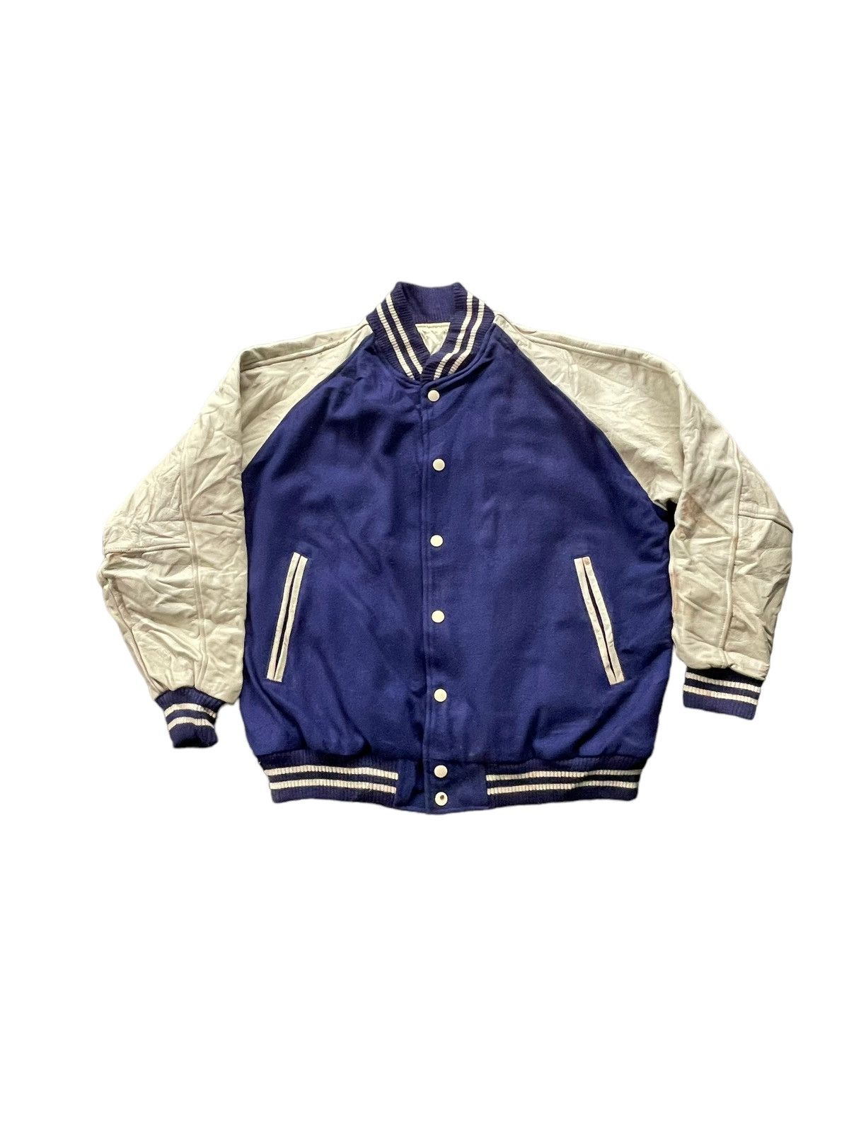 Vintage Vintage Varsity Plain Jacket Size US M / EU 48-50 / 2 - 1 Thumbnail