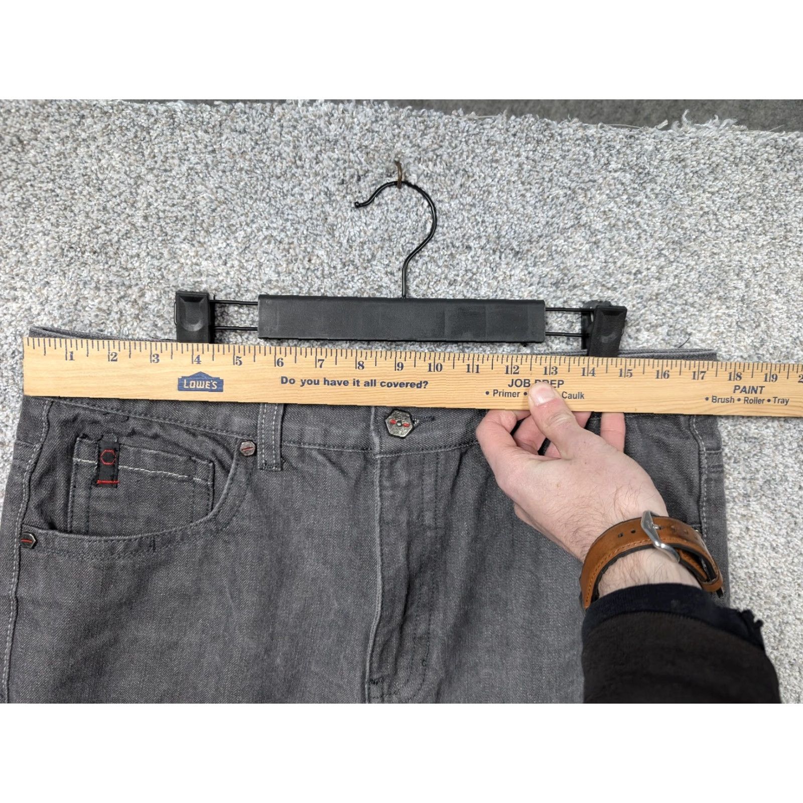 Southpole Southpole Jeans Mens 35x28.5 Gray Denim Straight Leg 5 Pocket Pants Size US 35 - 2 Thumbnail
