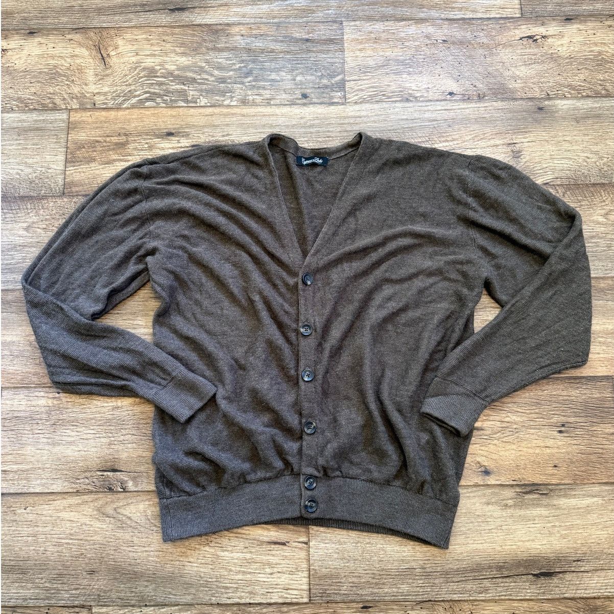 Vintage Vintage Brown Knit Cardigan Sweater Size US XL / EU 56 / 4 - 1 Thumbnail