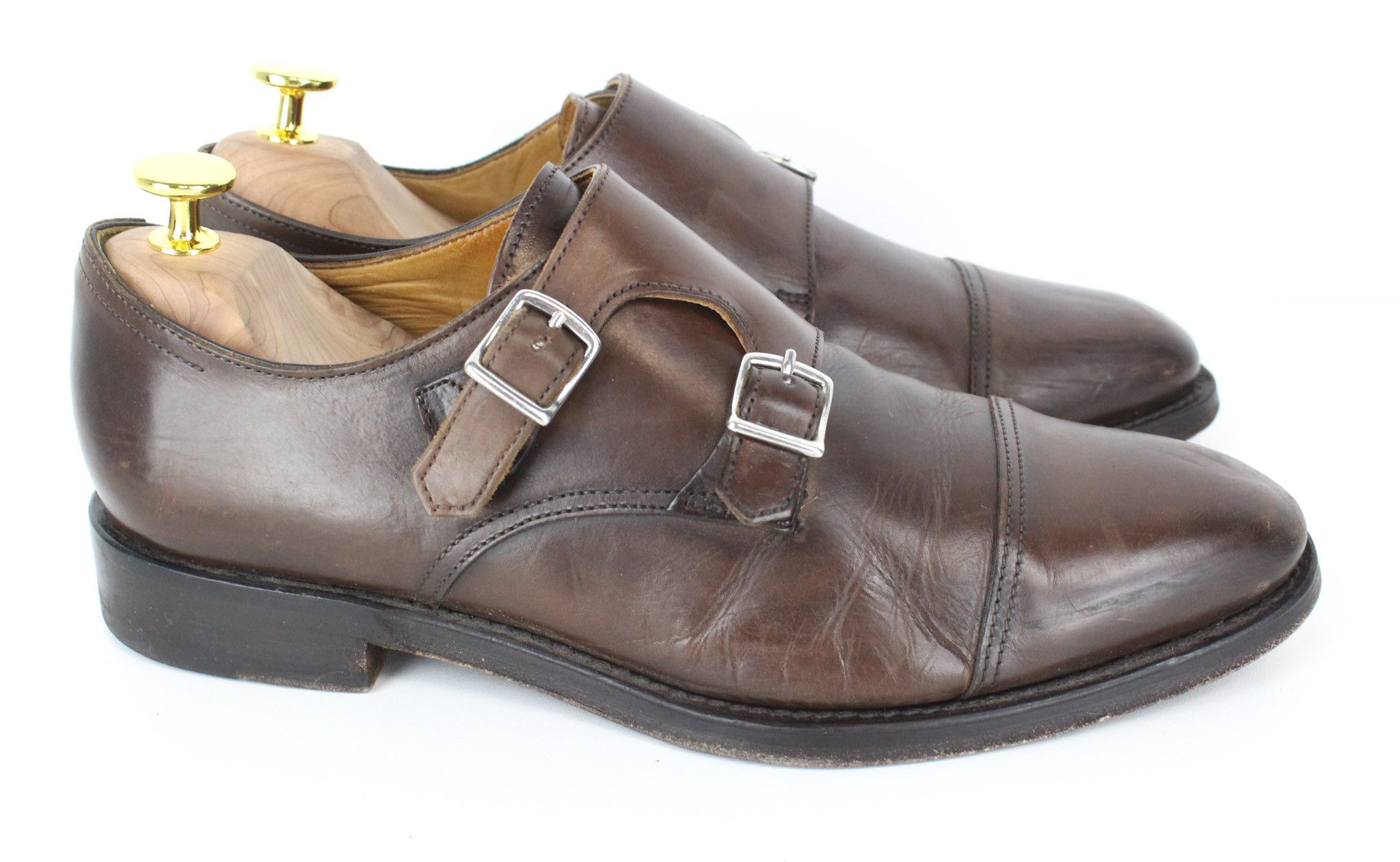 Suitsupply EU39.5 Brown Double Monk Leather Shoes 73440 Size US 6.5 / EU 39-40 - 2 Thumbnail