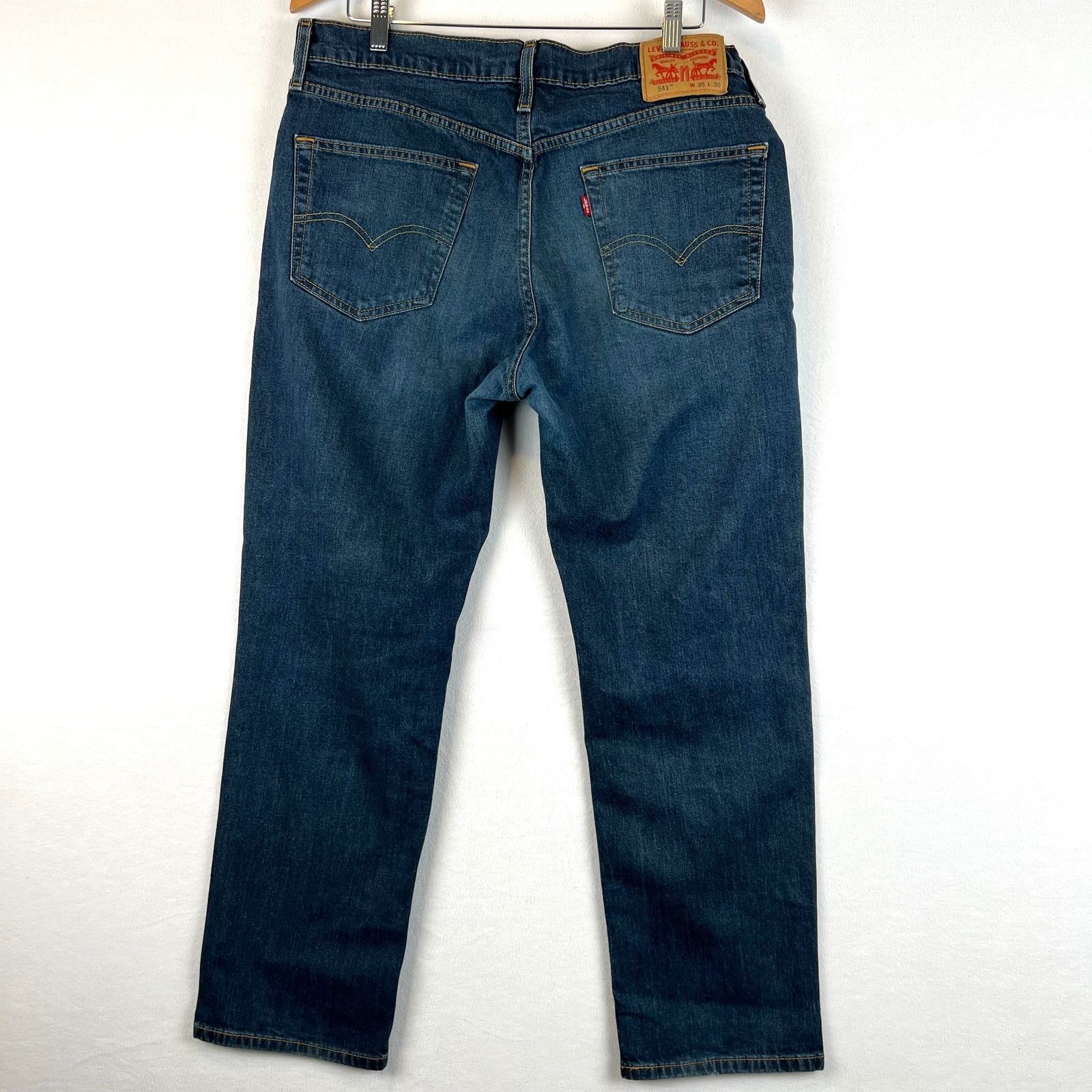 Levi's Levis 541 Jeans Mens 35x30 Blue Athletic Tapered Denim Size US 35 - 3 Thumbnail