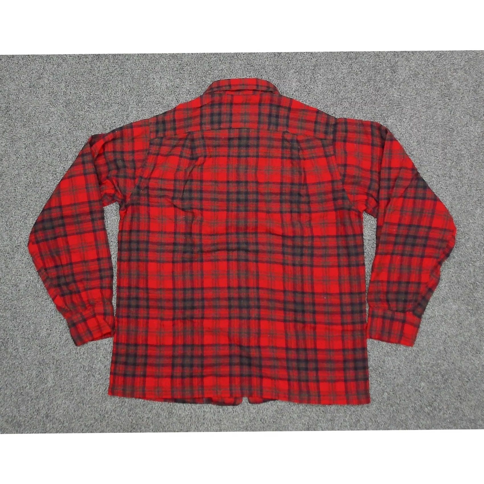 Pendleton Pendleton Flannel Shirt, Red, Navy, Green - Vintage Womens Large Size L / US 10 / IT 46 - 4 Thumbnail