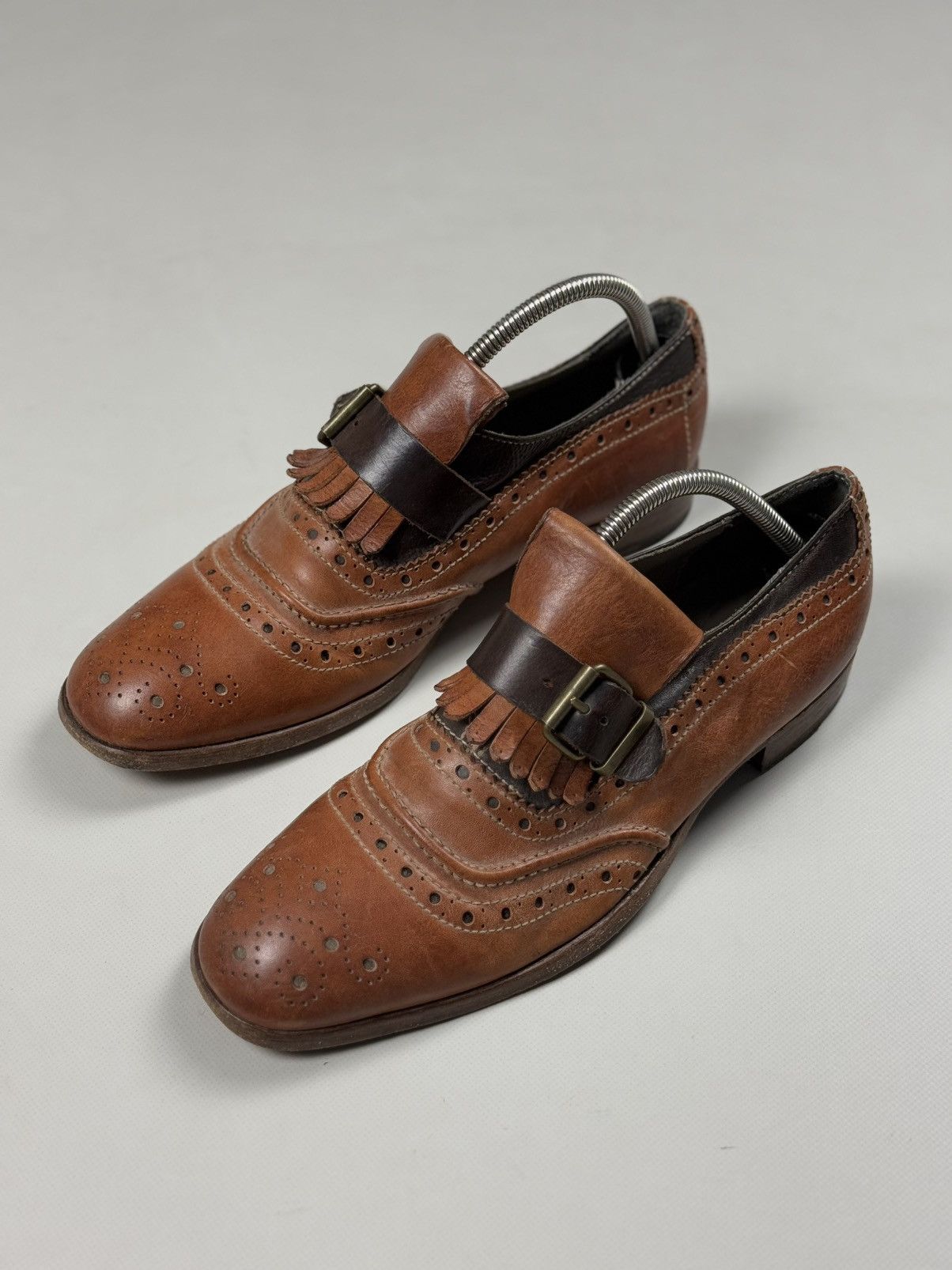 MoMA MOMA Men’s Avant-Garde Single Monk Leather Classic Shoes Size US 8 / EU 41 - 13 Thumbnail
