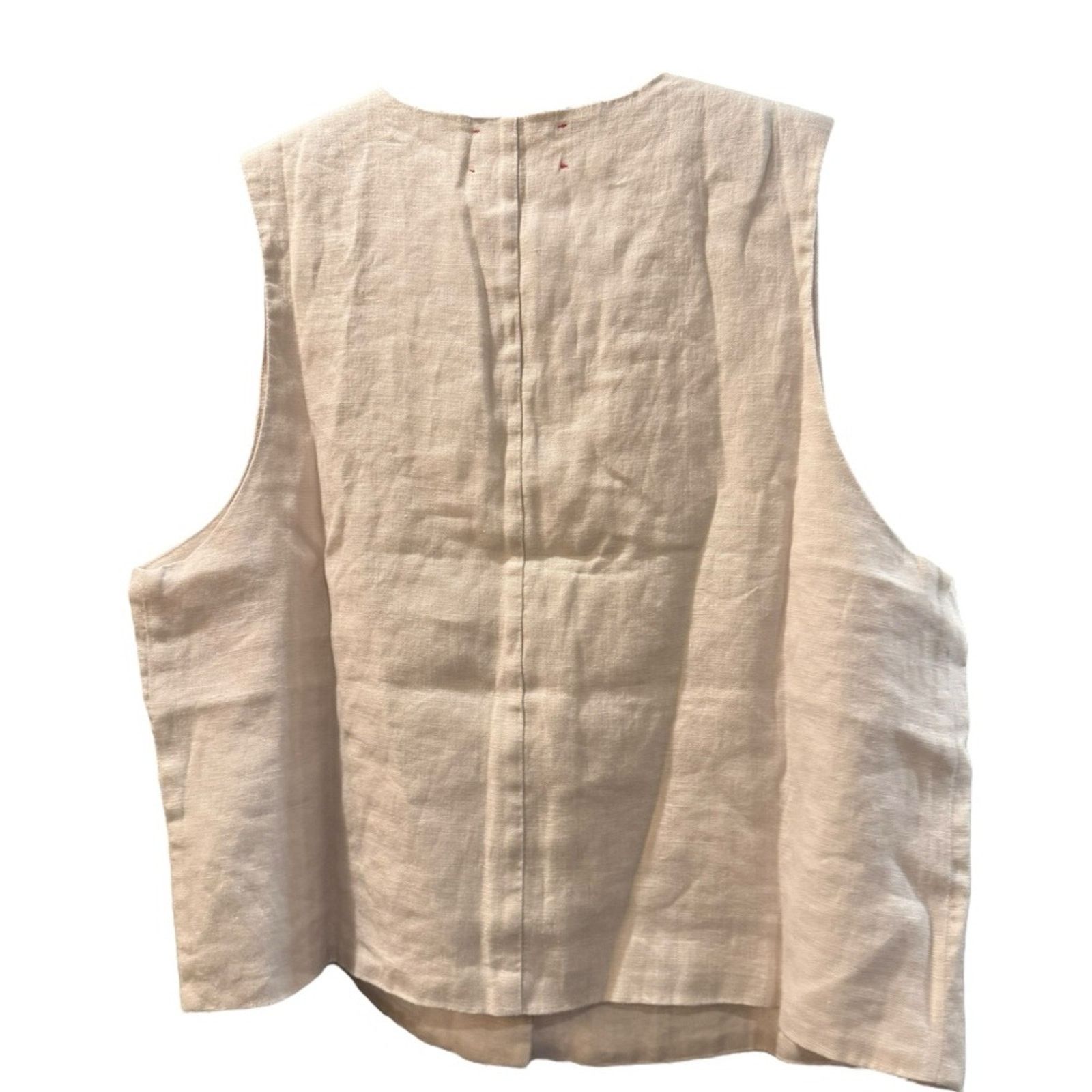Xirena Xirena Vida Vest, Sugarcane Beige Linen Vest XL Size XL / US 12-14 / IT 48-50 - 4 Thumbnail