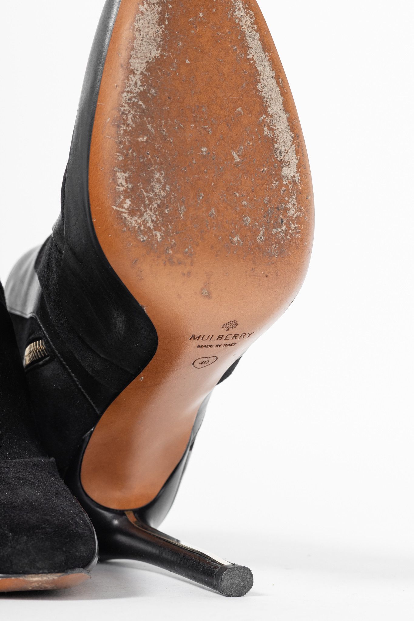 Mulberry Mulberry Mira Black Calf & Suede Patchwork Booties Size US 9.5 / IT 39.5 - 5 Thumbnail