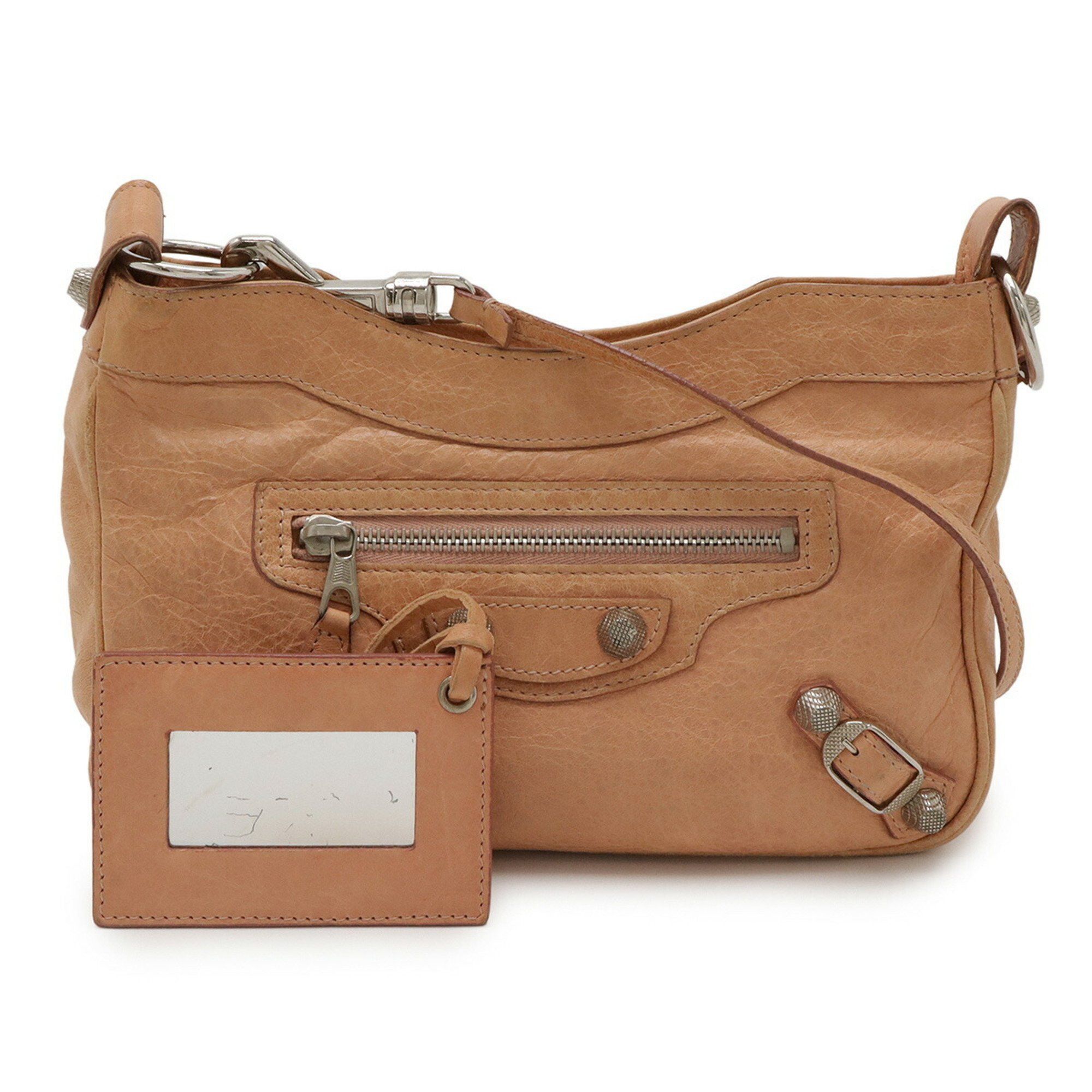 BALENCIAGA Giant Hip Shoulder Bag/Pochette in Salmon Pink Leather (Product Code: 237203)