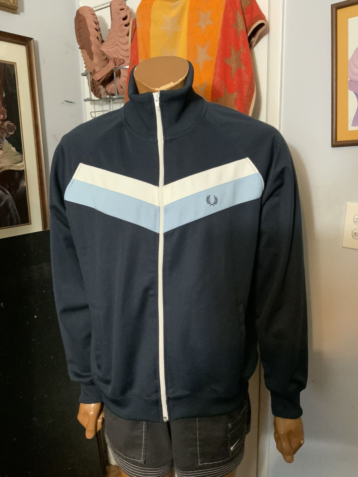 Fred Perry Fred Perry Sportswear Laurel Wreath Stripe Zip Track Jacket Size US L / EU 52-54 / 3 - 9 Thumbnail