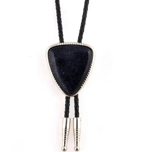 Coup De Grace Vintage Black Triangle Naturel stone Bolo Tie Size ONE SIZE - 2 Thumbnail