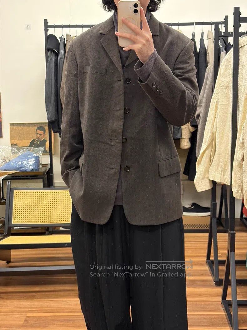 Yohji Yamamoto YOHJI YAMAMOTO Fishbone Pattern Brown Grey Suit Size US L / EU 52-54 / 3 - 5 Thumbnail