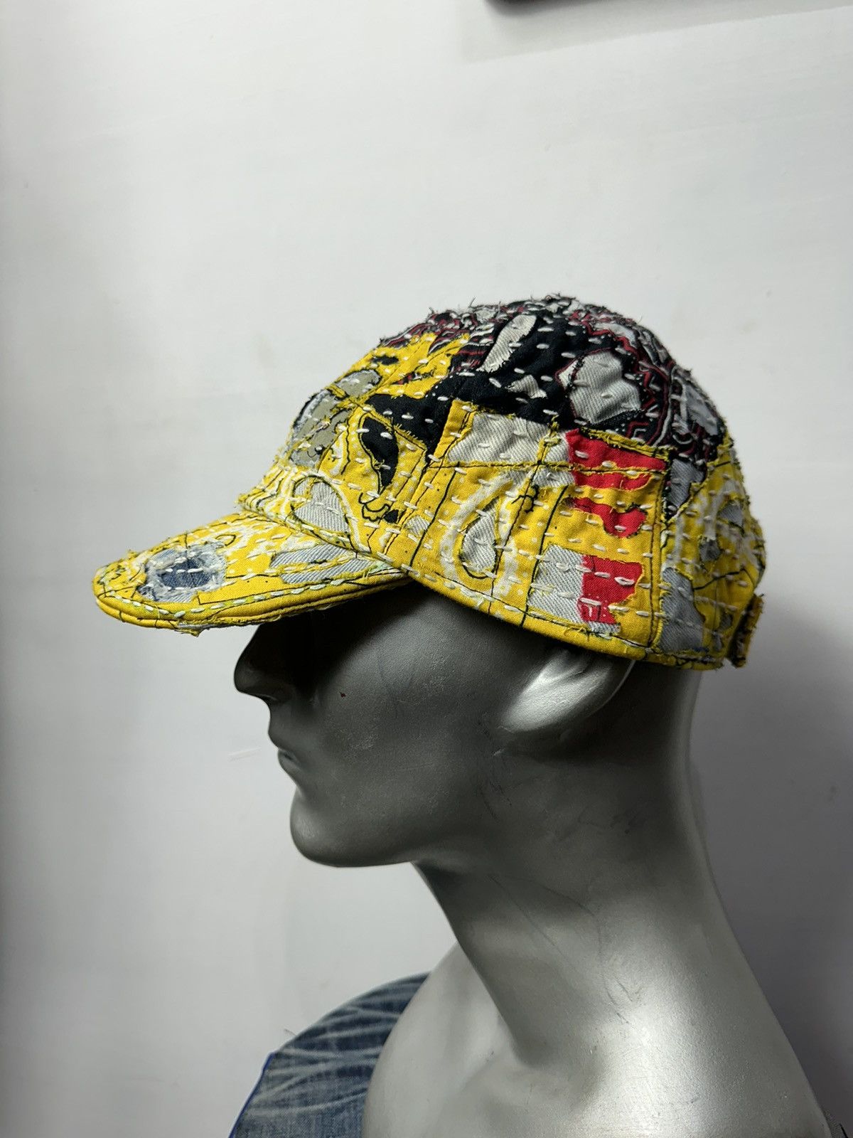 Art Comes First Custom Made Distressed Paisley Patchwork Boro hats Size ONE SIZE - 4 Thumbnail