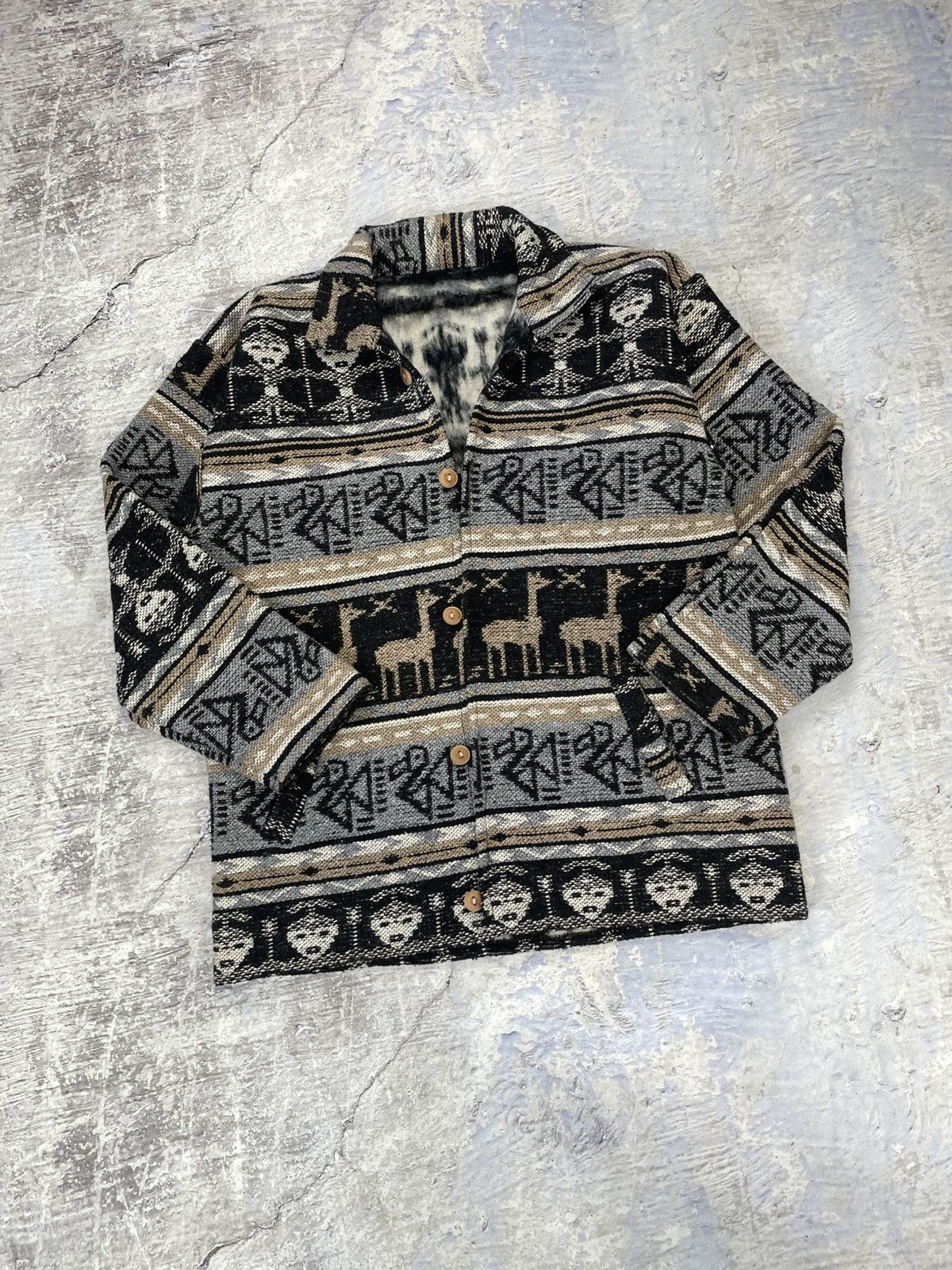 Designer × Handmade × Other Aztek Print navajo Alpaca wool canvas jacket mens Size US M / EU 48-50 / 2 - 2 Thumbnail