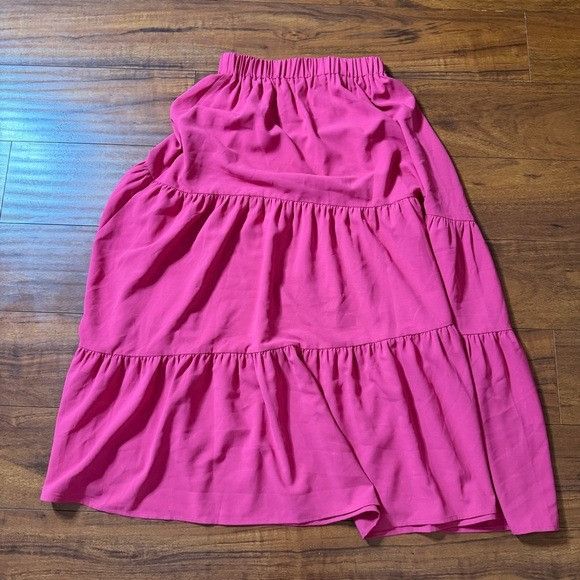 Other Cupshe Vibrant Pink A-Line Tiered Skirt Sz S/M Size 24" / US 00 / IT 34 - 4 Thumbnail