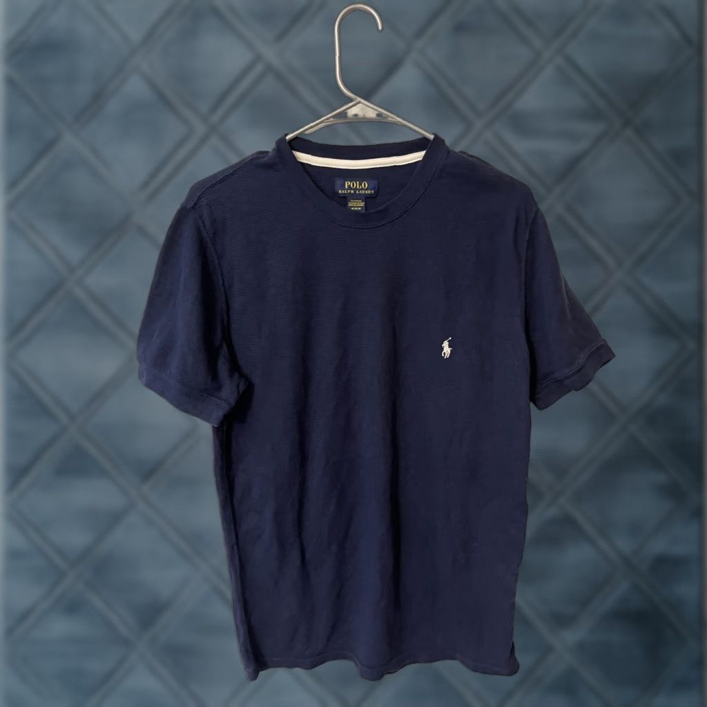Polo Ralph Lauren Polo Ralph Lauren Shirt Mens Medium Navy Waffle Knit Sleepwear Lounge Tee Top Size US M / EU 48-50 / 2 - 1 Thumbnail