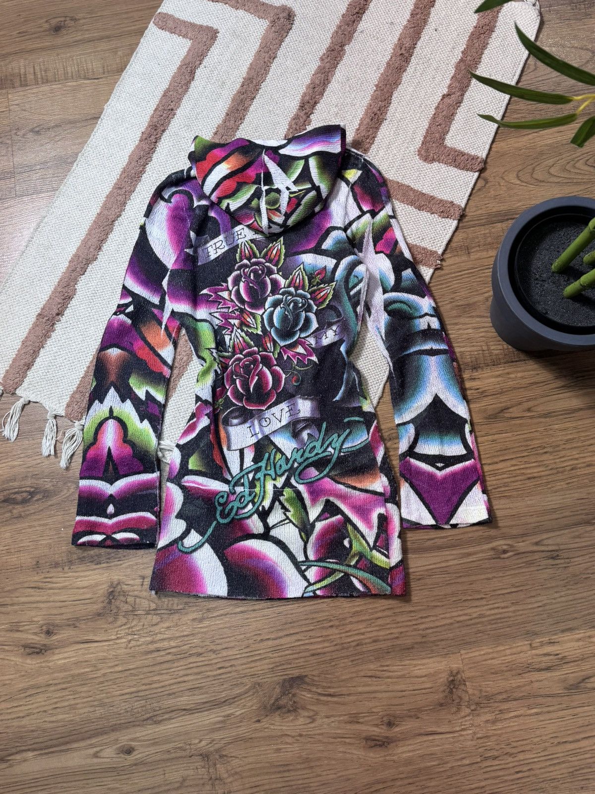 Ed Hardy VINTAGE ED HARDY ALL OVER PRINT MESH 2000s MINI DRESS Size S / US 4 / IT 40 - 1 Thumbnail