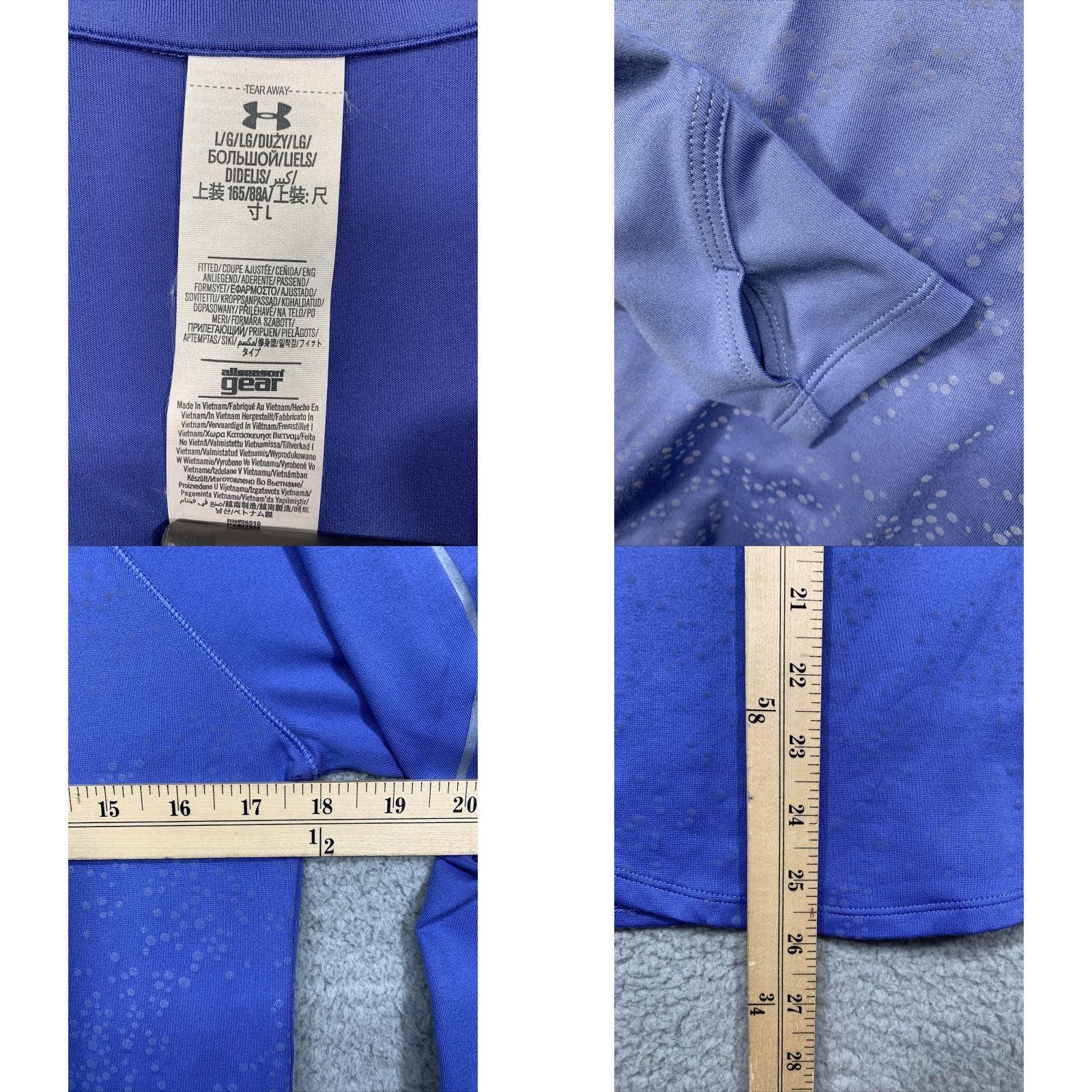 Under Armour Under Armour All Season Gear 1/2 Zip Pullover Shirt L Blue Athletic Womens Long Sleeve Zip Pocket Thumb Holes Size L / US 10 / IT 46 - 8 Thumbnail
