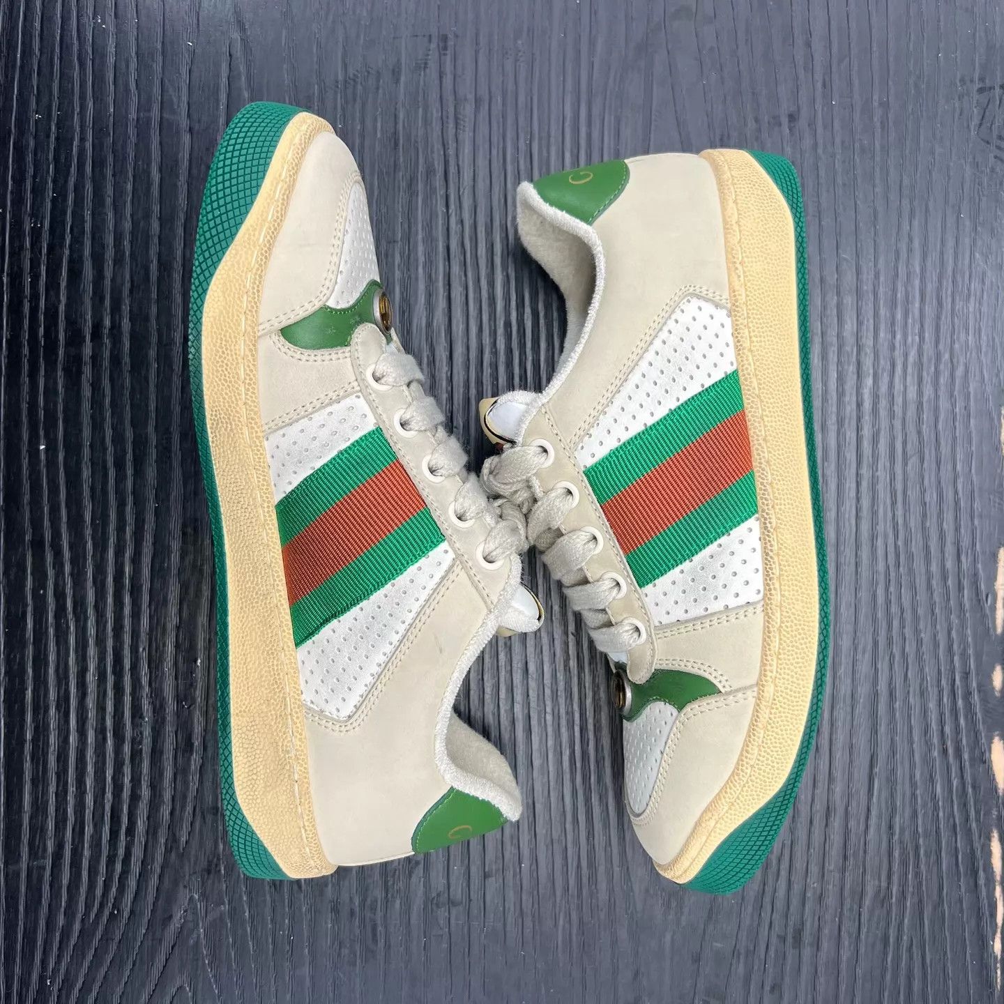 Gucci Women's Gucci Rhyton Gray Green 35.5 Shoes Size US 5 / IT 35 - 2 Thumbnail
