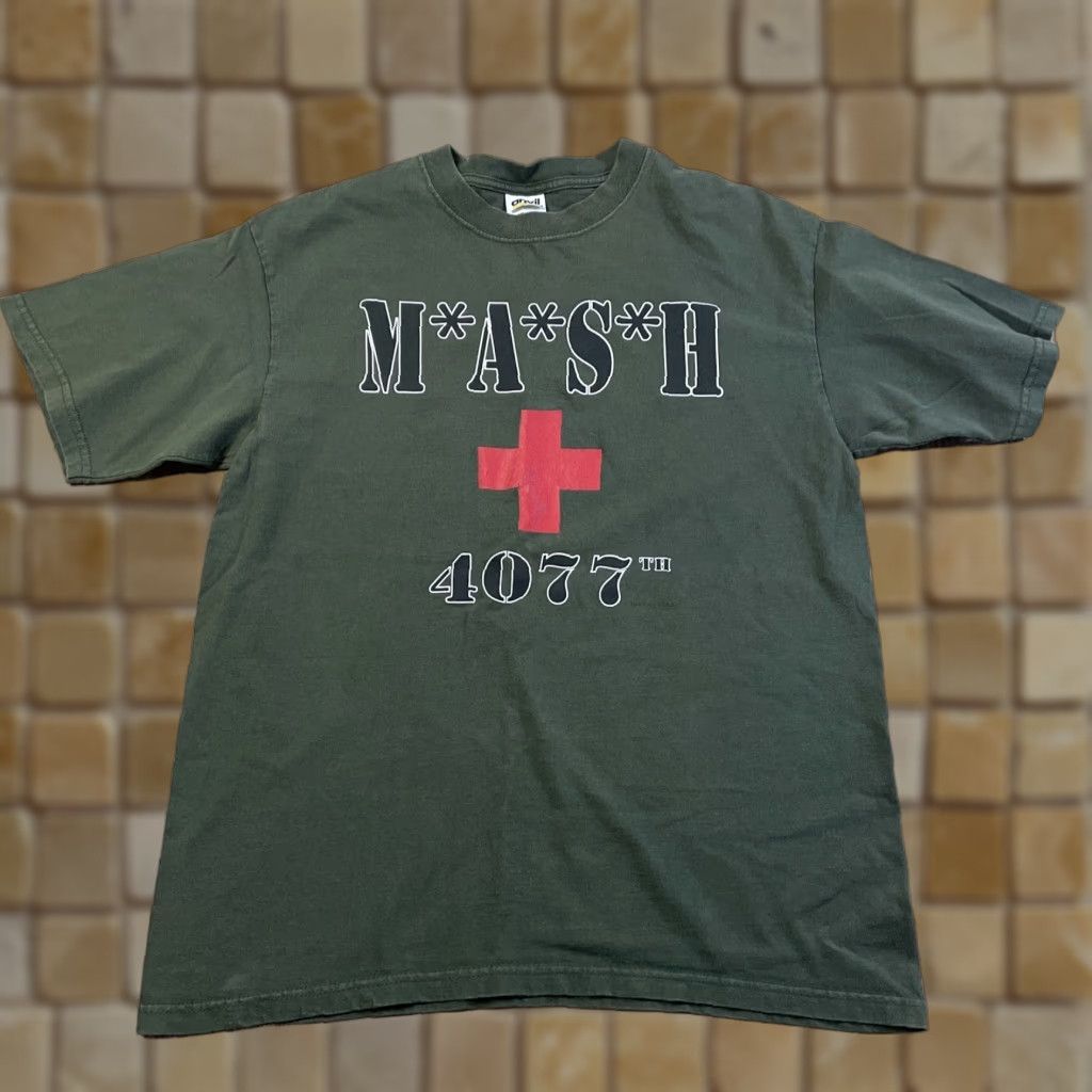 Anvil VINTAGE Anvil Mash 4077th T-Shirt Retro Medium Green Men Size US M / EU 48-50 / 2 - 1 Thumbnail