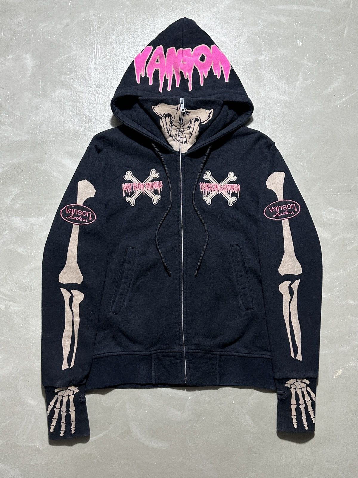 Vanson Leathers Vanson Skeleton Zip-Up Hoodie | Grailed