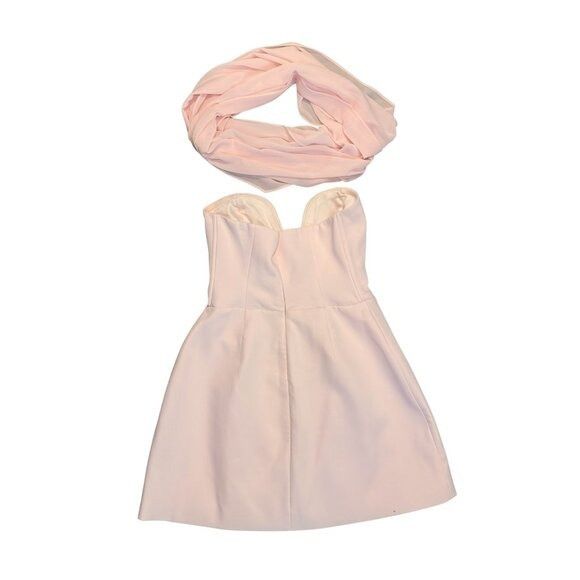 Other Meshki Orellia Strapless Suiting Mini Dress Soft Pink NWT $1 Size S / US 4 / IT 40 - 4 Thumbnail
