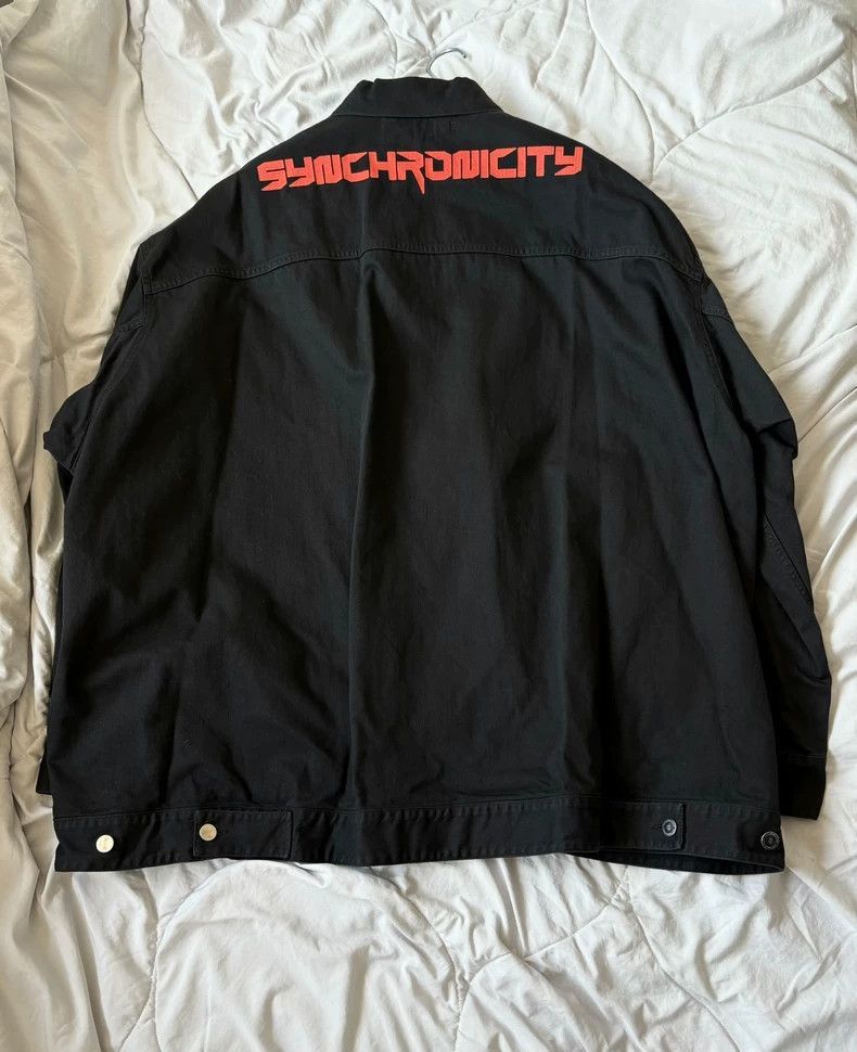 Raf Simons Raf Simons Back slogan leather silhouette denim jacket-2505 Size US S / EU 44-46 / 1 - 1 Thumbnail