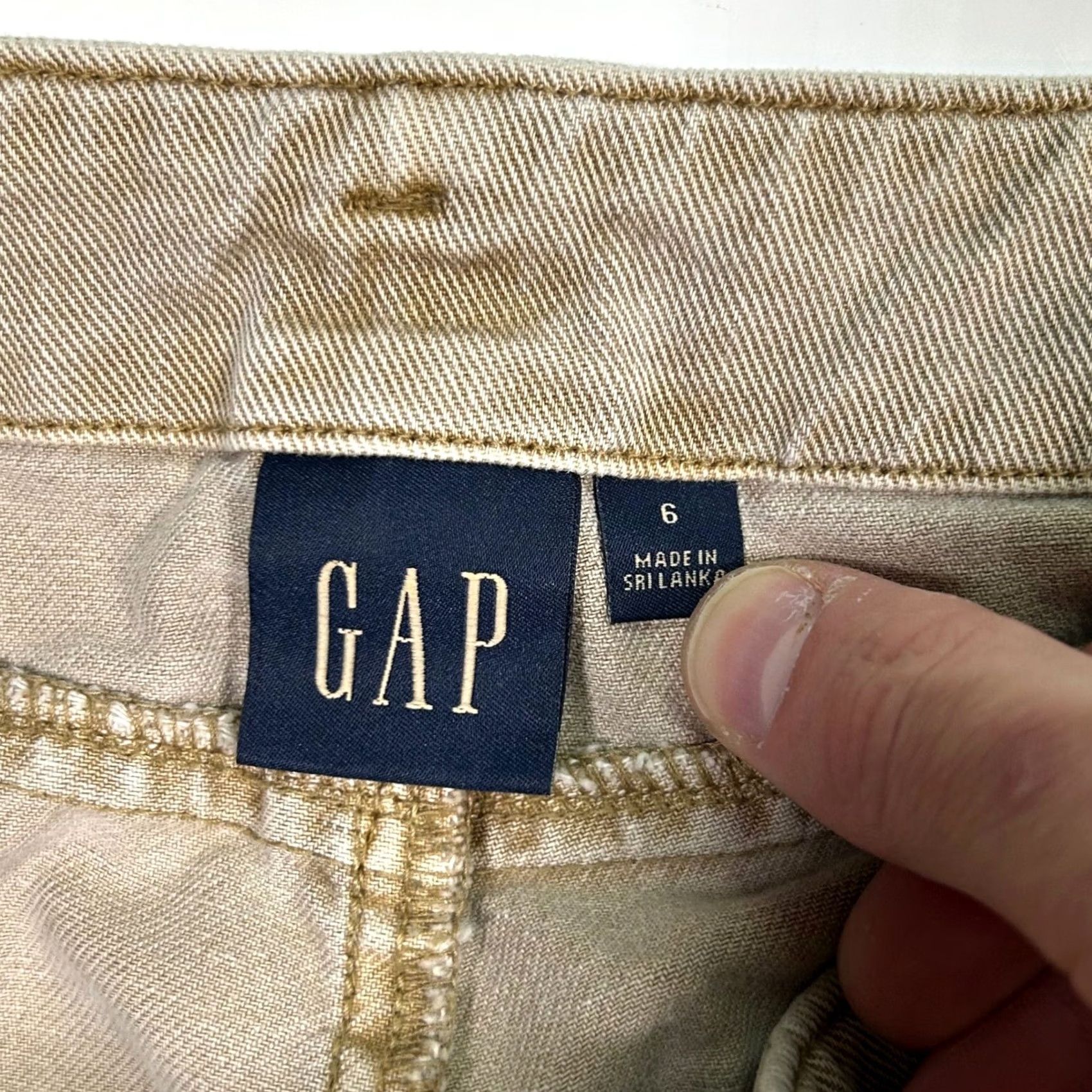 Gap GAP Women's Cargo Pants Wide Leg Khaki Casual Utility Trousers Size 6 Size 28" / US 6 / IT 42 - 5 Thumbnail