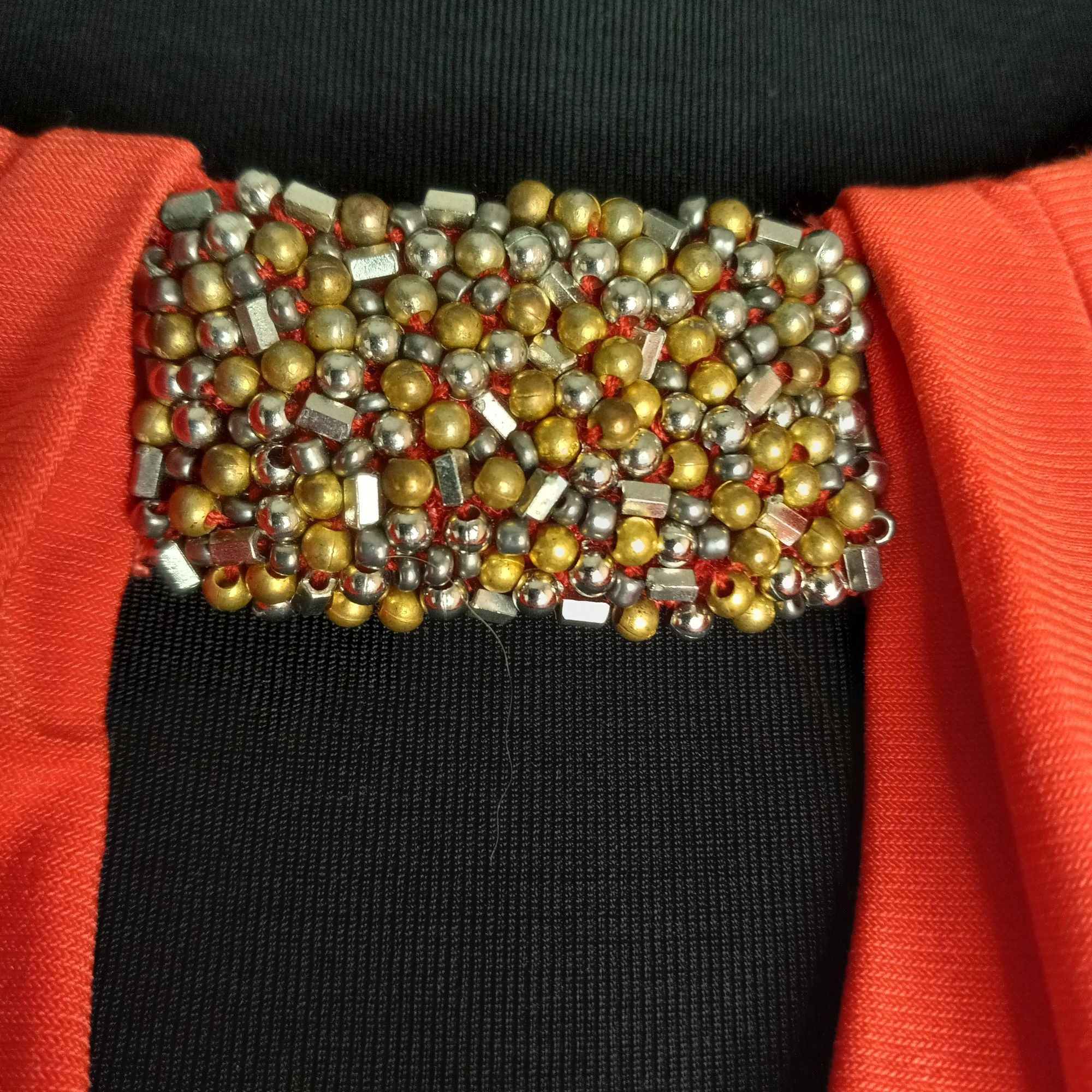 White House Black Market WHBM XS Halter Top Orange Sleeveless Keyhole Embellished Bea Size XS / US 0-2 / IT 36-38 - 6 Thumbnail