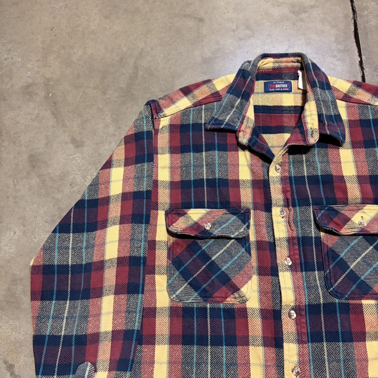 FiveBrother Vintage Five Brother Plaid Flannel Shirt Button Up Workwear Size US XL / EU 56 / 4 - 3 Thumbnail