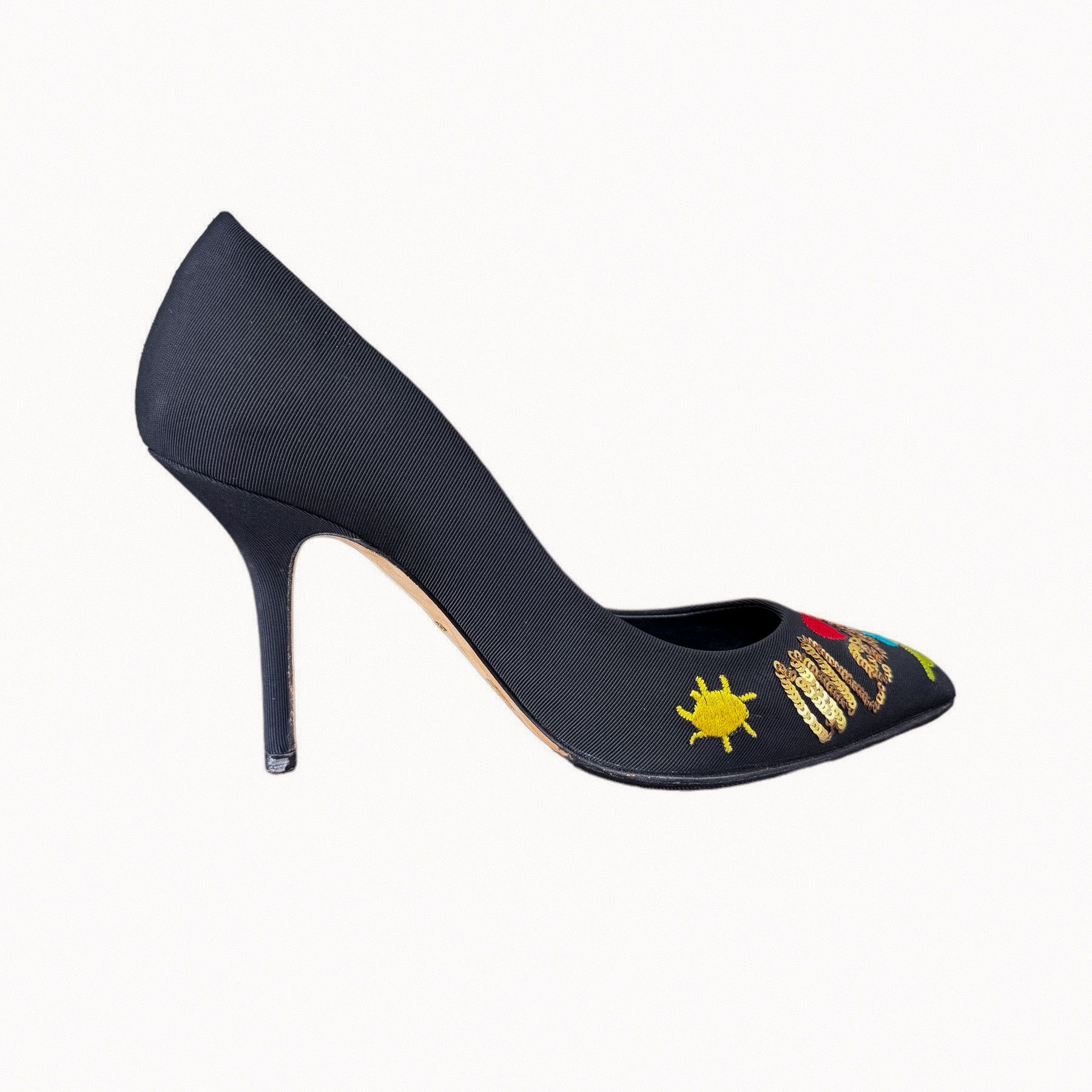 Dolce & Gabbana Dolce & Gabbana Je Taime Maman Sequined Embroidered Pumps Size US 7 / IT 37 - 5 Thumbnail