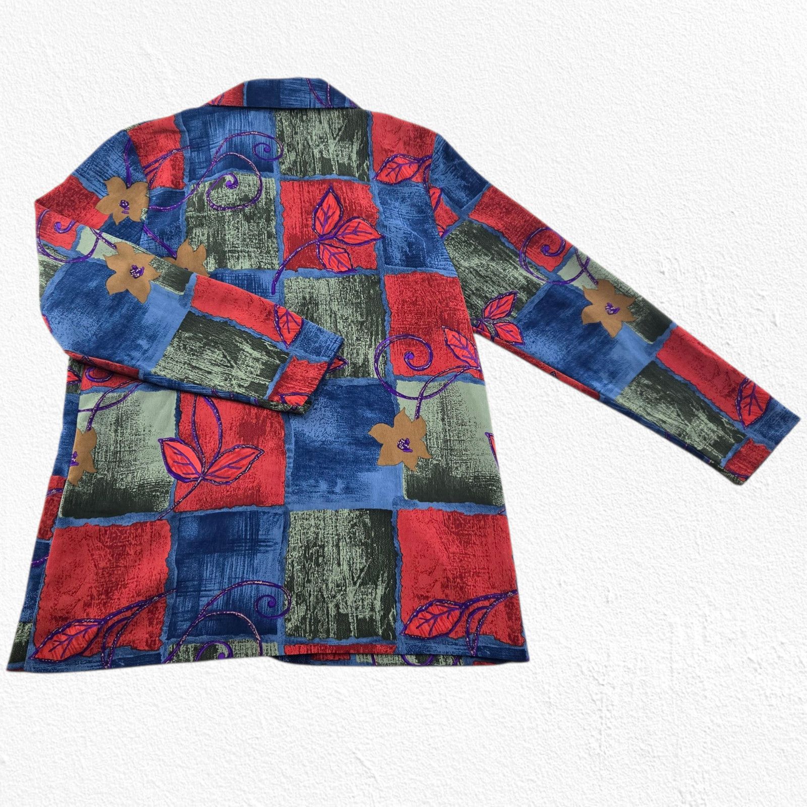 Vintage Vintage Patchwork Blazer Jacket Size Large Bold Fall Floral Size L / US 10 / IT 46 - 8 Thumbnail