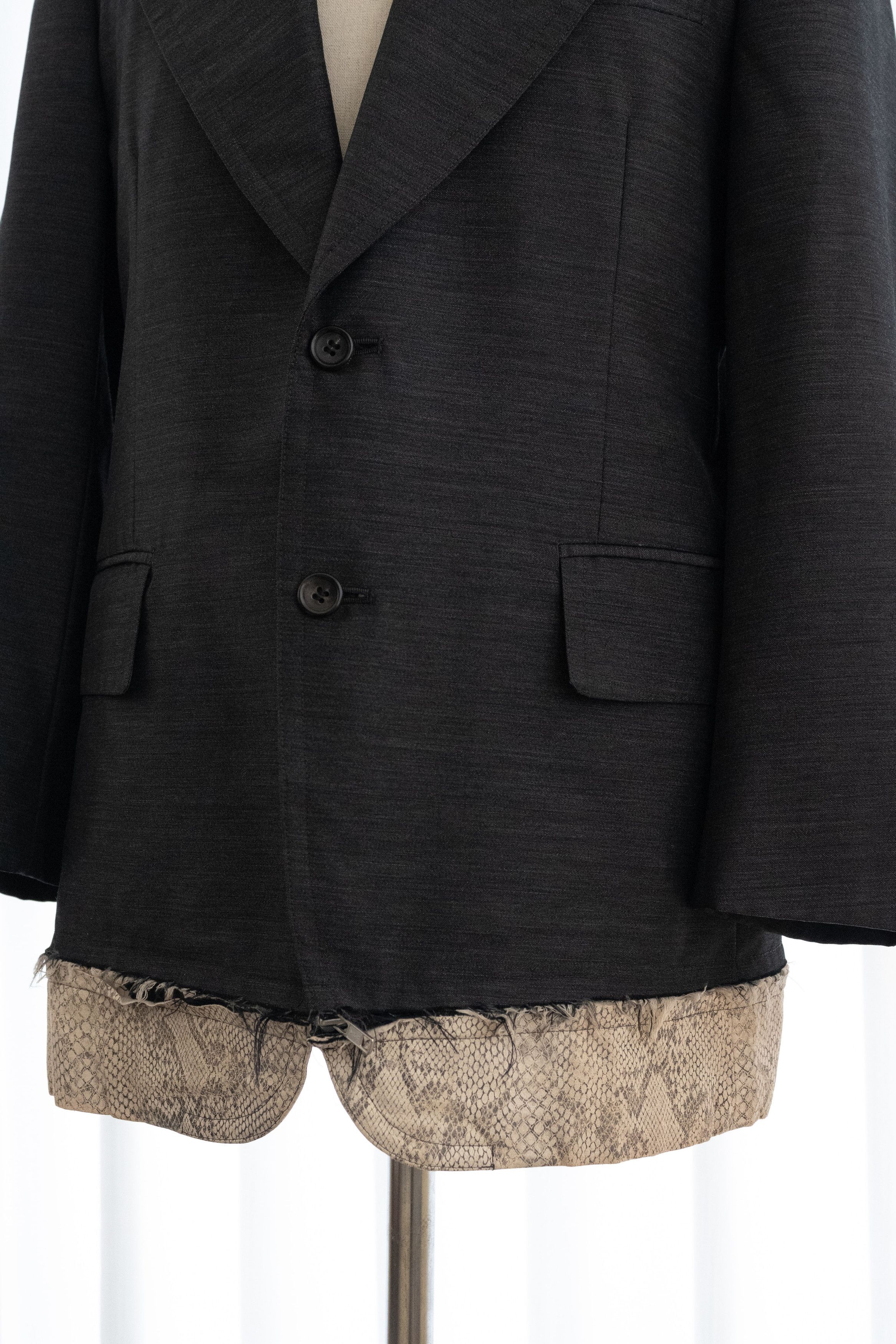 Comme des Garcons Homme Plus SS2002 COMME DES GARCONS HOMME PLUS SNAKESKIN HEM BLAZER Size 42R - 4 Thumbnail